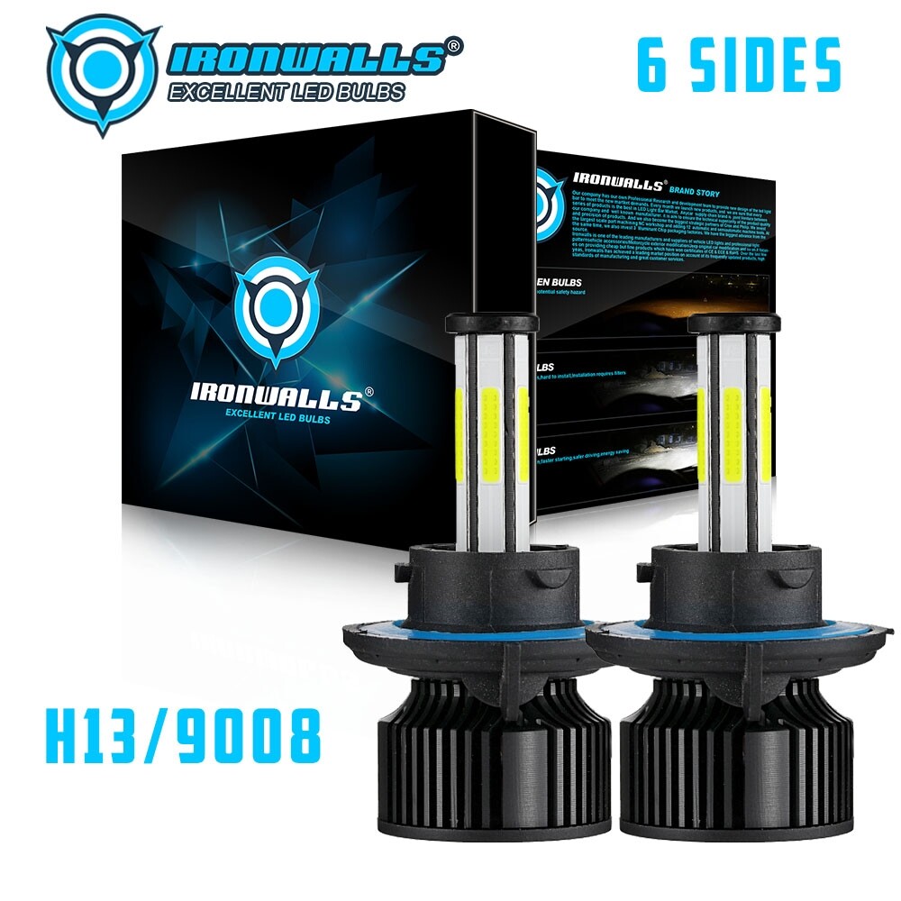 6-Sides H13 9008 LED Headlight Bulbs Kit 420000LM Hi/Lo Beam Super Bright White