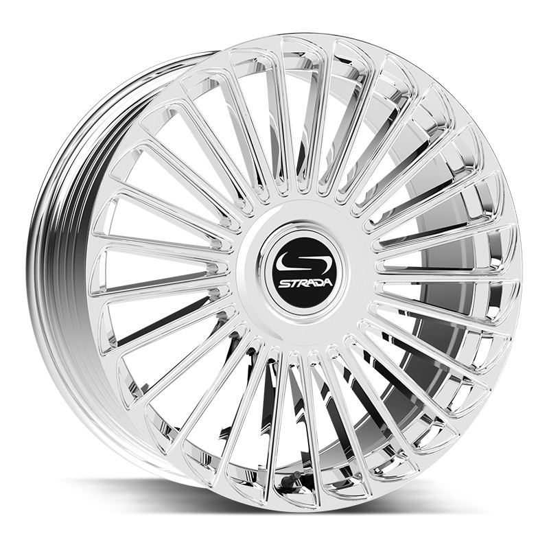 22″ STRADA WHEELS MARTELLLO CHROME FORMED FLOATING CAP RIMS