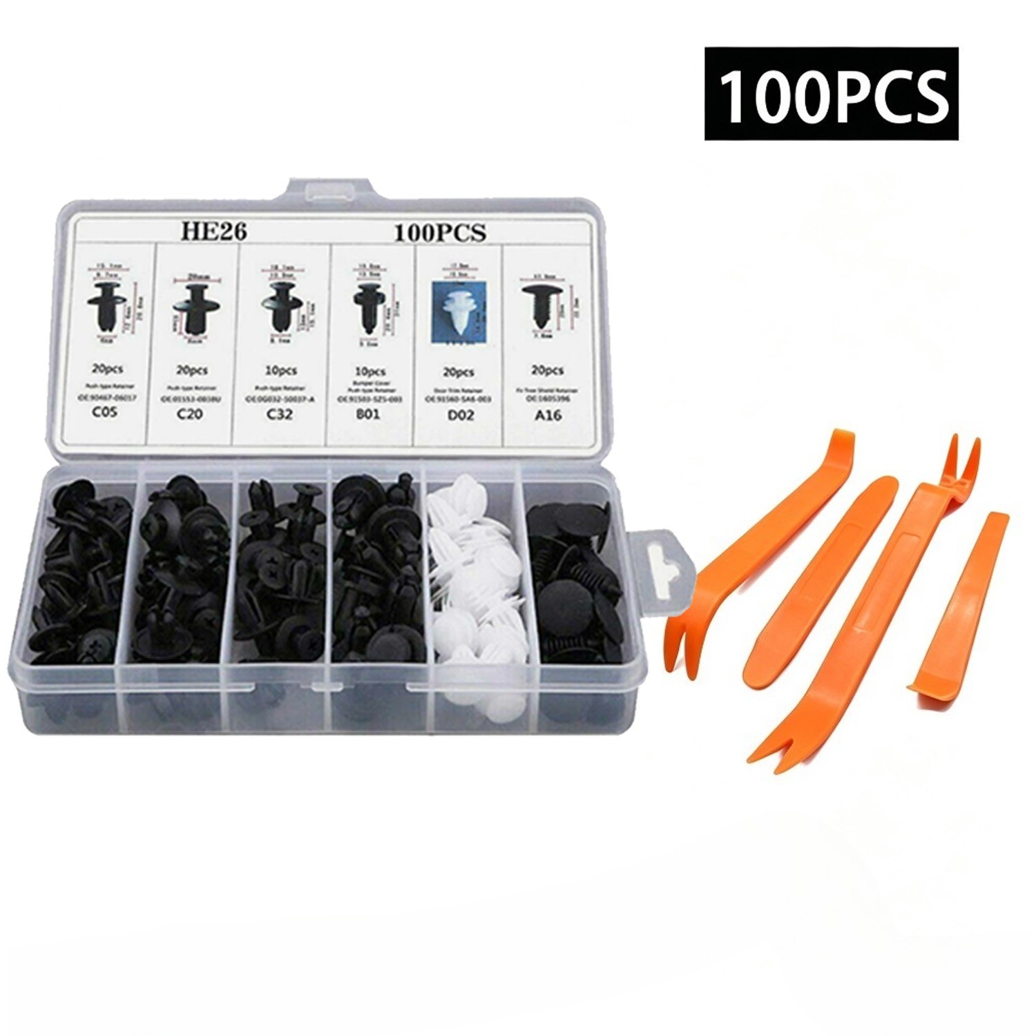 100PCS Automotive Clips Car Retainer Clips Pin Rivet Bumper Kit For LEXUS