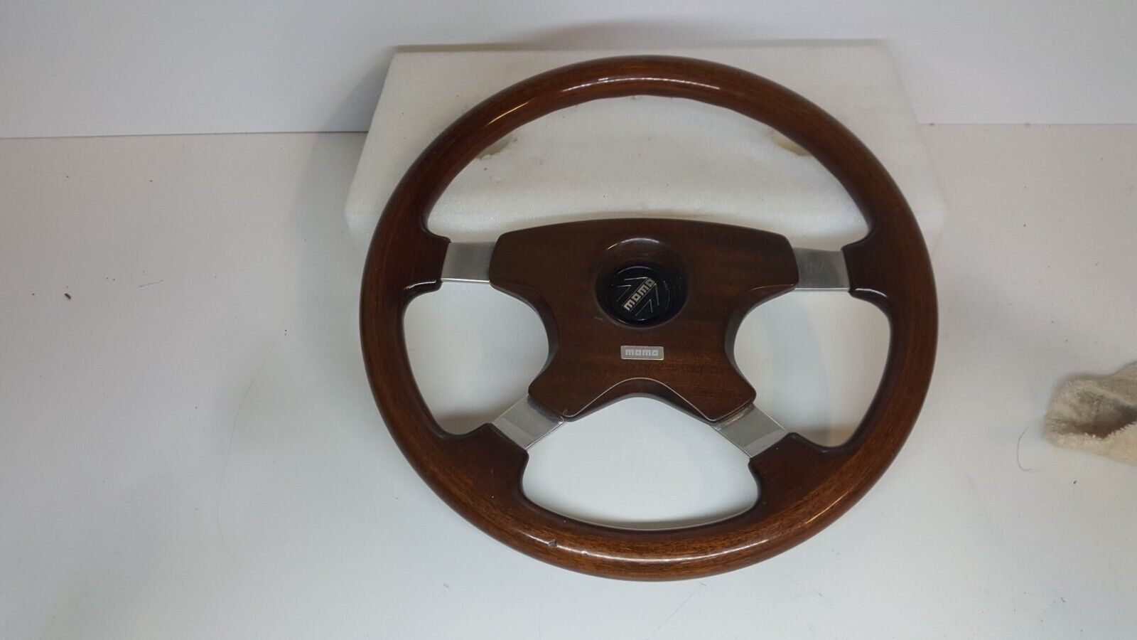 Steering Wheel Momo Wood Car Old Lancia Thema With Button Horn 35 CM About