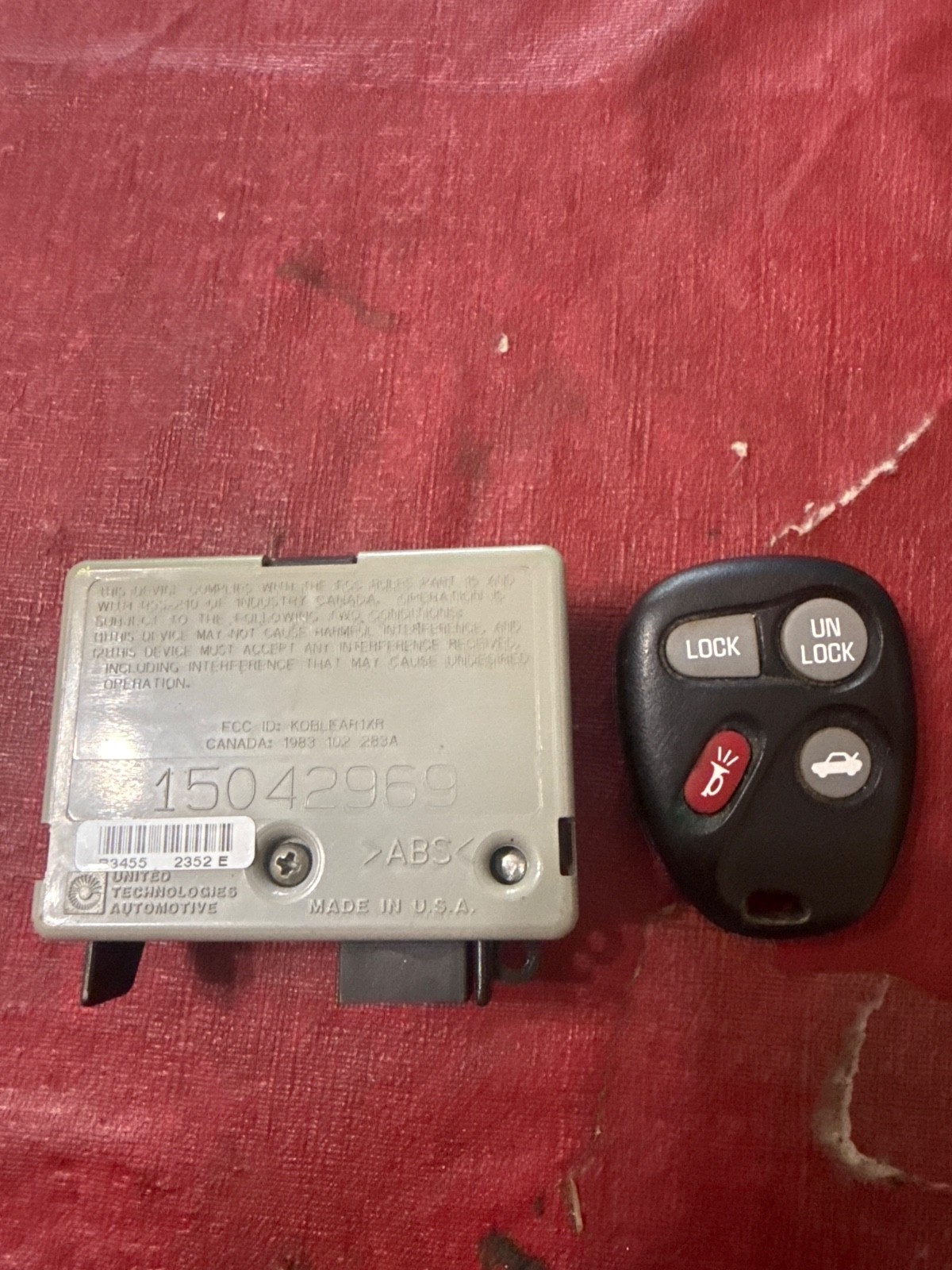 2000 2005 Chevrolet Impala Monte Carlo Remote Theft Locking Module Fob 15042969