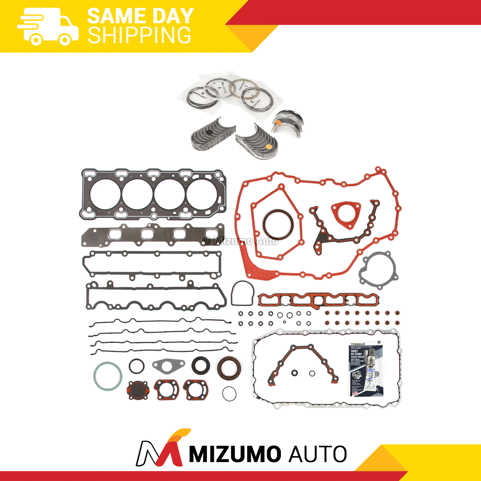 Full Gasket Set Bearings Rings Fit 99-02 Chevrolet Oldsmobile Pontiac 2.4L