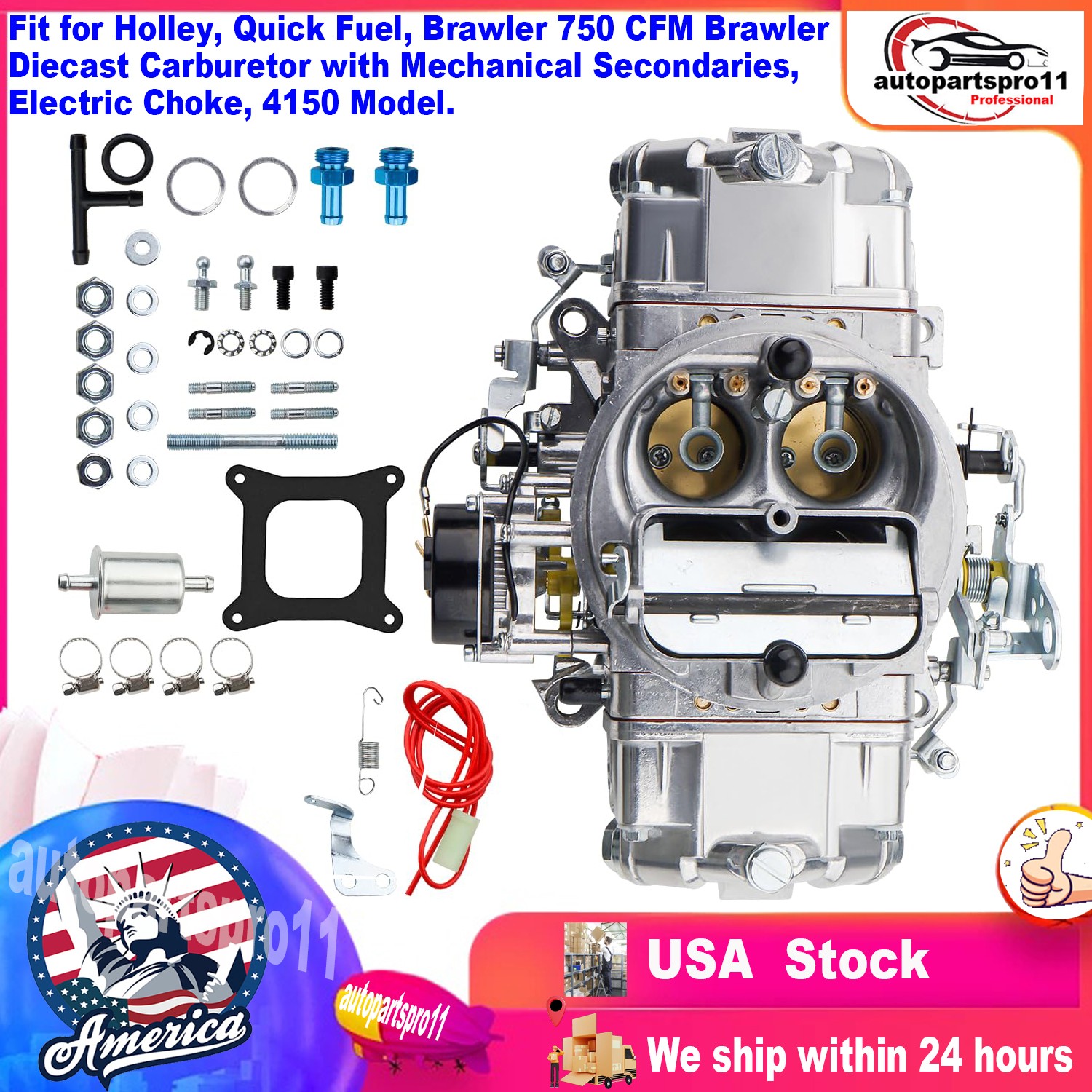 Holley Quickfuel Brawler 750 CFM Double Pumper 4 Barrel Carb E-Choke BR-67213