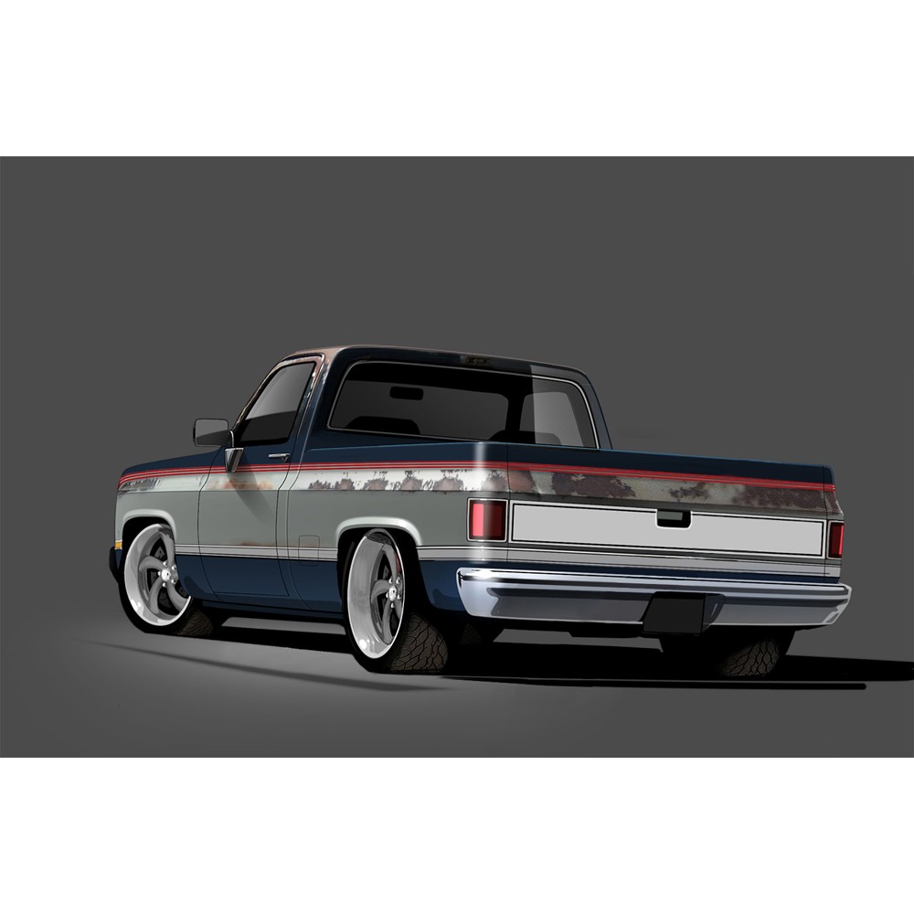 Paint Break Stripes Vinyl 2-Tone Light Blue And Dark Blue Kit Chevrolet/ GMC ...