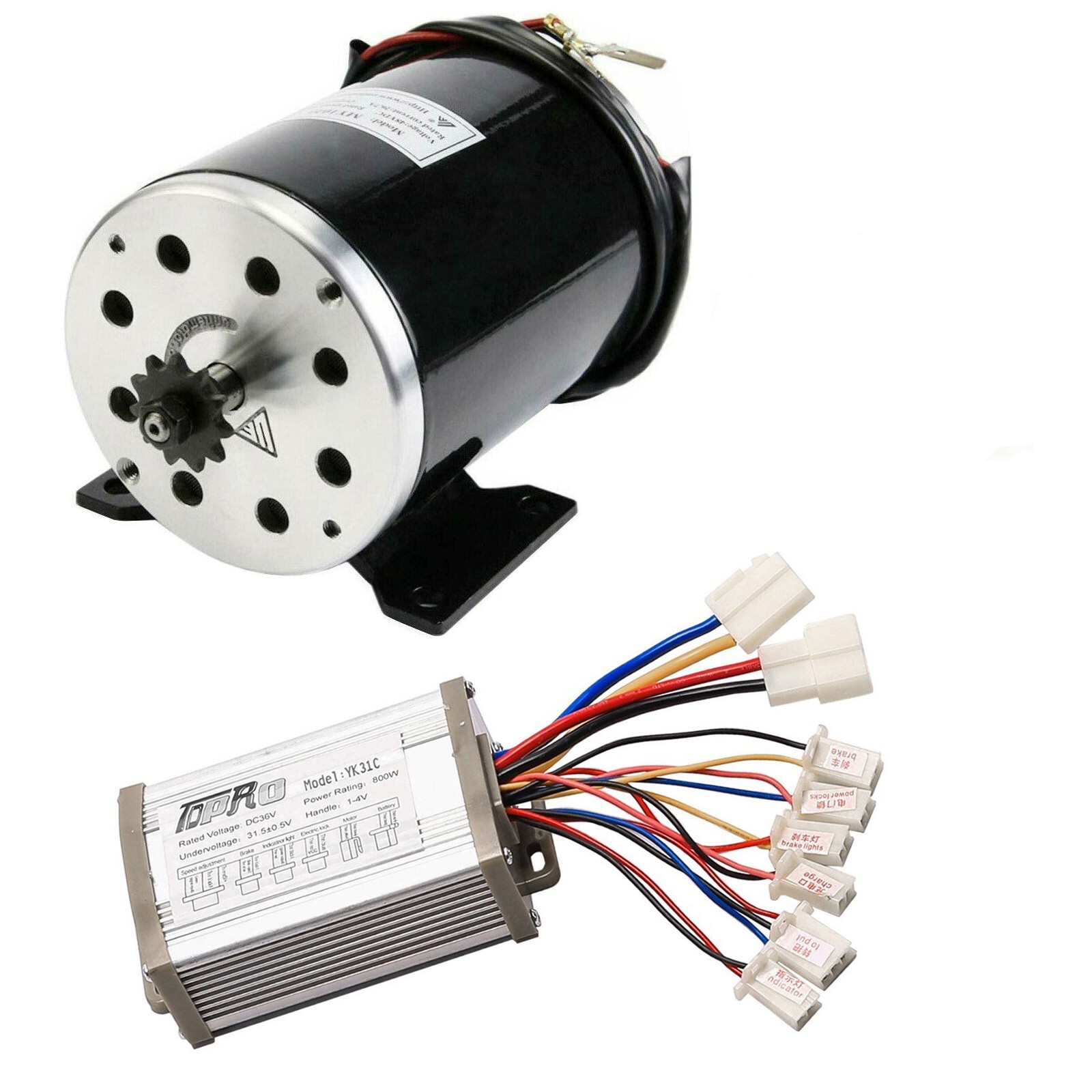 MY1020 36v 800w DC Brush Motor + Speed Controller Box For E-Scooter Go Kart ATV