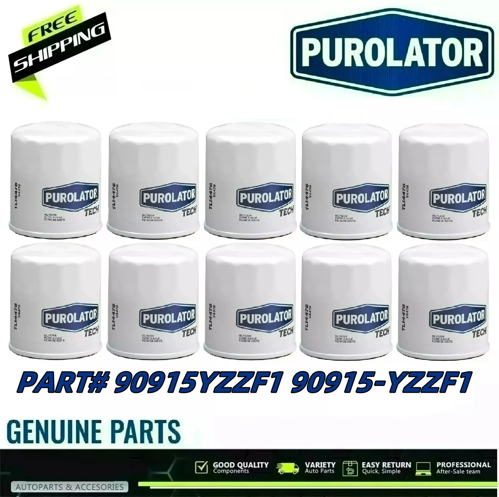 For TOYOTA OEM OIL FILTER QUANTITY PACK OF 10 PART# 90915YZZF1 90915-YZZF1