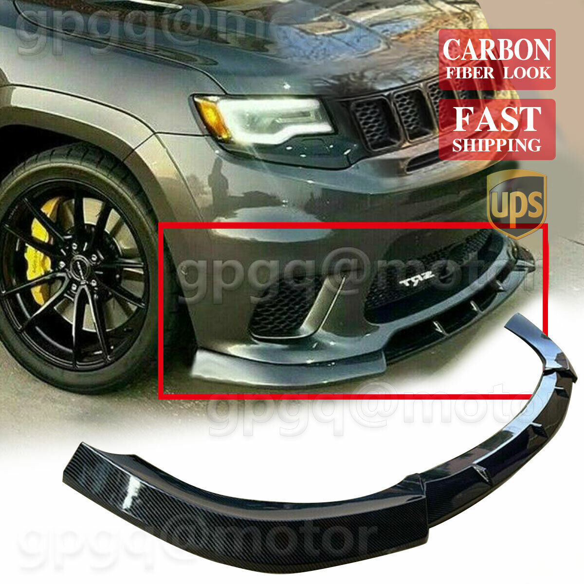 For Jeep Grand Cherokee SRT / Trackhawk 2014-21 Carbon Front Bumper Lip Splitter