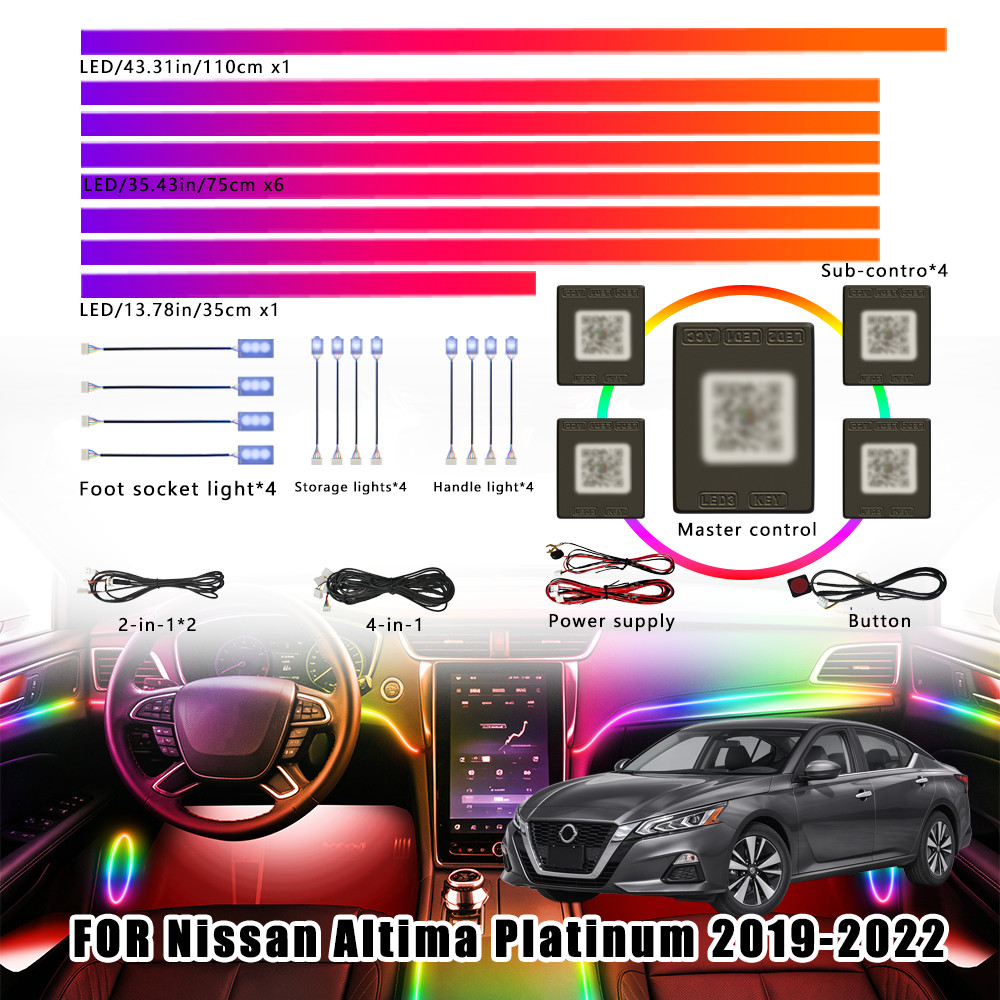 Car ambient lights for Nissan Altima 2019-2022 Interior LED Atmosphere Lamp Kit Car ambient lights for Nissan Altima 2019-2022 Interior LED Atmosphere Lamp Kit