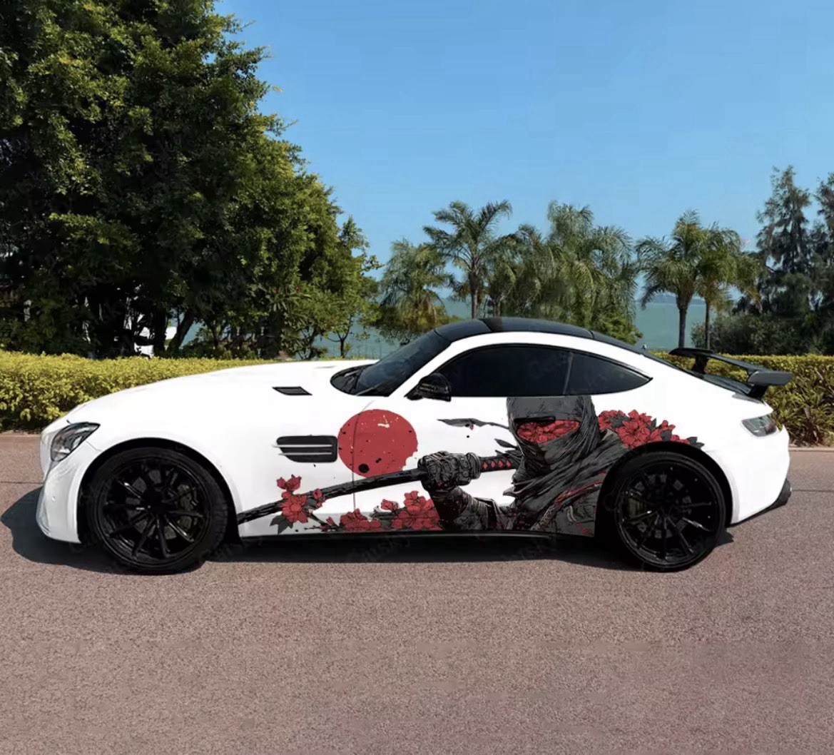 Custom Samurai Livery Racing Side Wrap; JDM Inspired Samurai Custom Decal Side