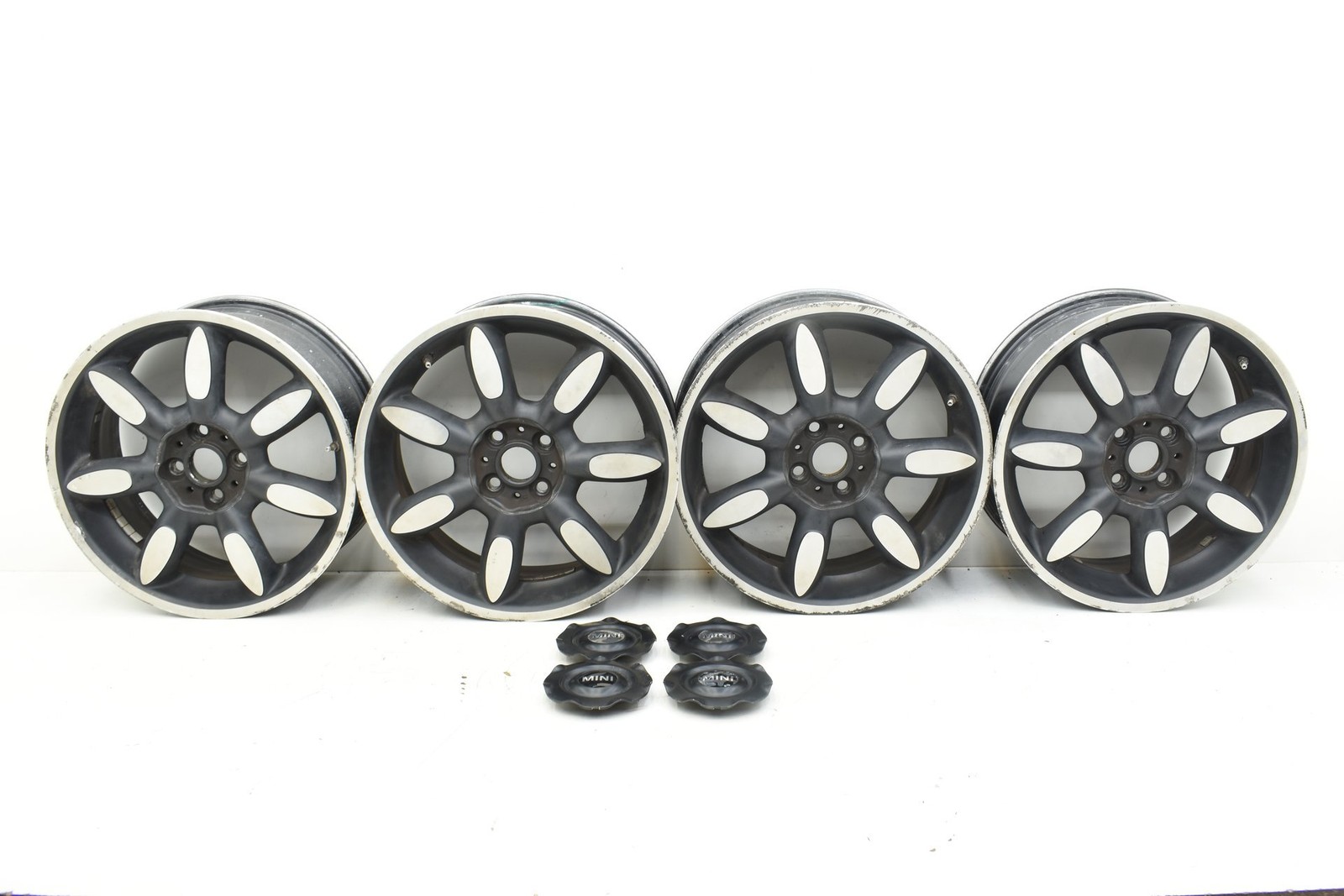 2002-2008 Mini Cooper S R52 R53 Night Spoke Wheel Rim Set Borbet 17x7 Black OEM