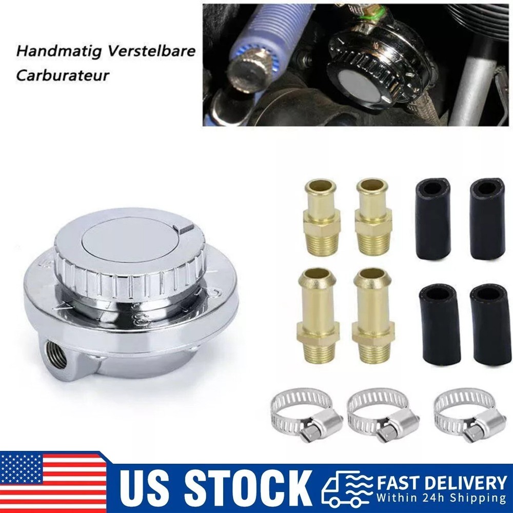 1-6 PSI Universal Adjustable Fuel Pressure Regulator Kit For Carburetor Engine