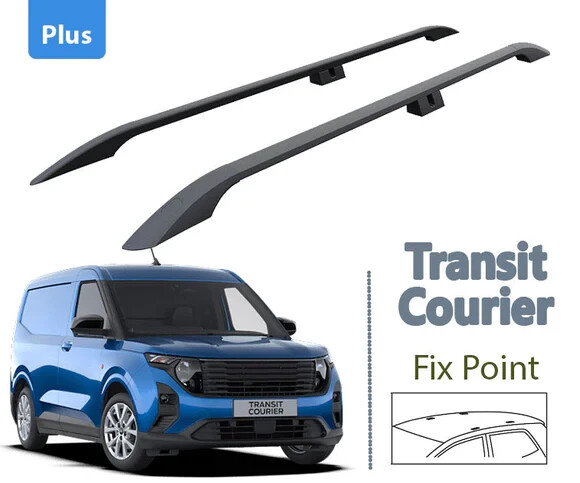 For Ford New Transit Courier Aluminium Roof Rails Black 2023- Up For Ford New Transit Courier Aluminium Roof Rails Black 2023- Up