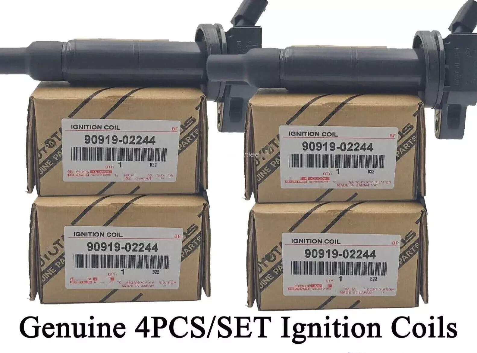 GENUINE DENSO x4 Ignition Coils For 2002-2008 Toyota Camry 2.4L L4 90919-02244