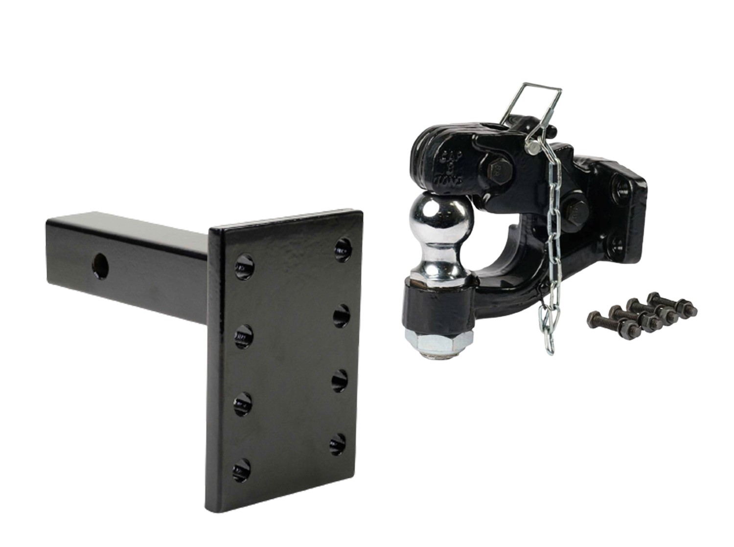 Mounting Pintle Hitch KIT: Mounting Plate With 8 Ton 2 inch Ball for Trailers