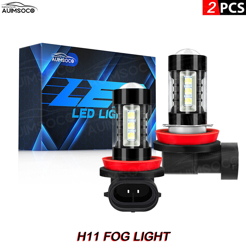 2PCS AUIMSOCO H11 LED Bulbs Fog Light White Kit For Nissan Rogue Sport 2017-2020