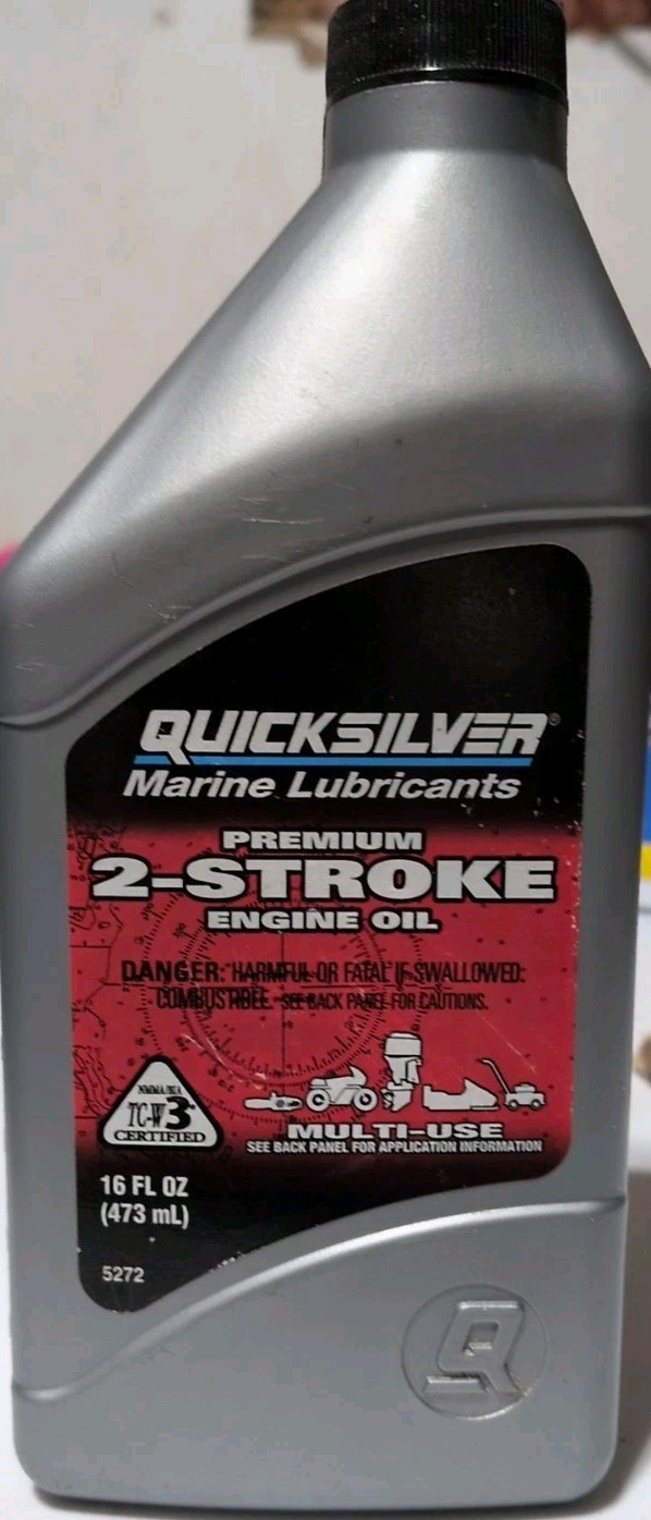 Quicksilver~ Premium 2-Stroke Engine Oil –Outboards, PWCs, Snowmobiles, 13 Ozs.
