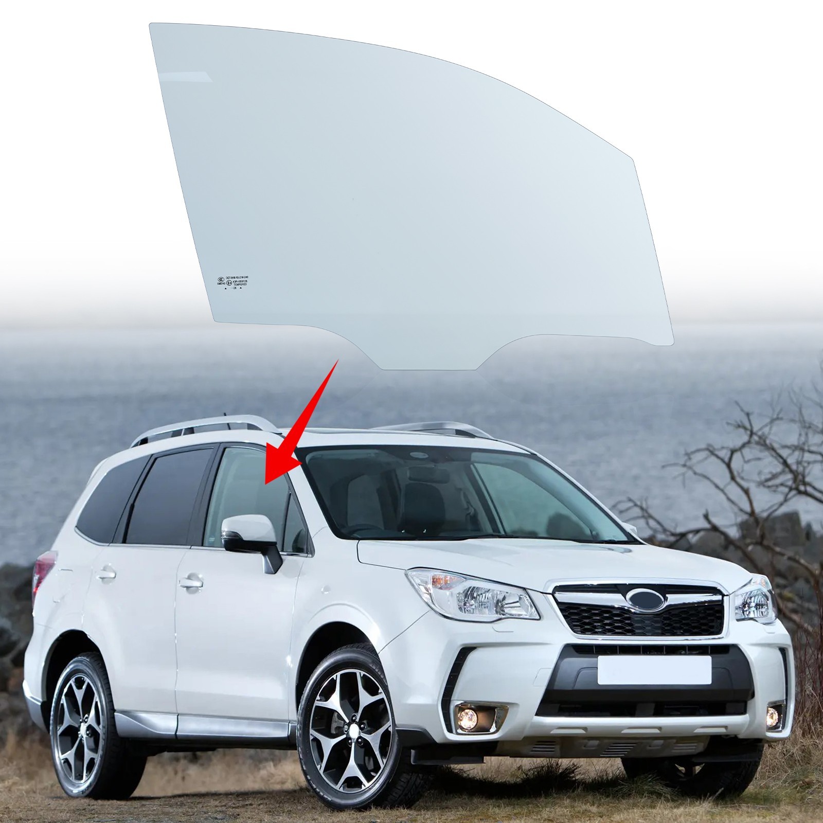 Fits 2014-2018 Subaru Forester Passenger Side Front Door Window Glass Tempered