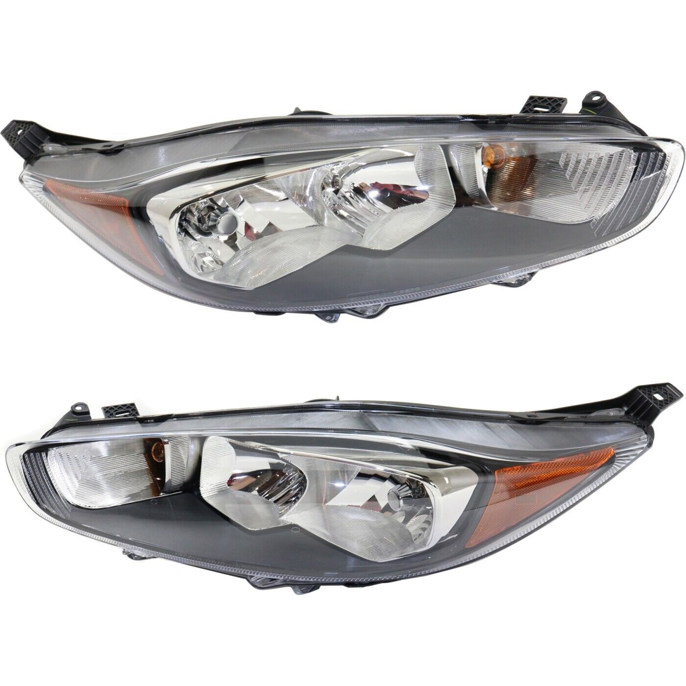 Headlight Set For 2014-19 Ford Fiesta With Amber Turn Signal Left and Rigth CAPA