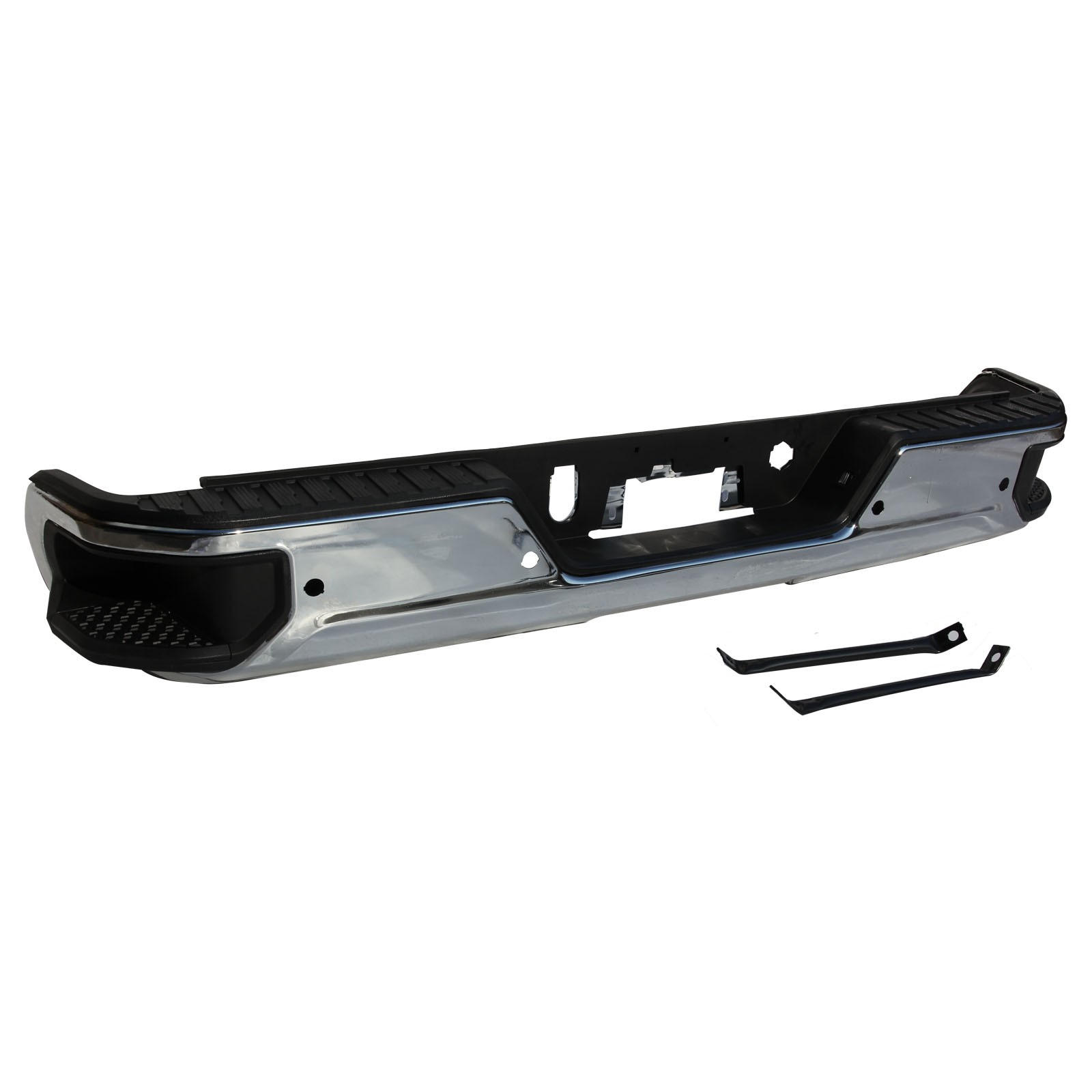 Complete Rear Bumper Assembly For 2020-2023 Sierra Silverado 2500 / 3500 Chrome