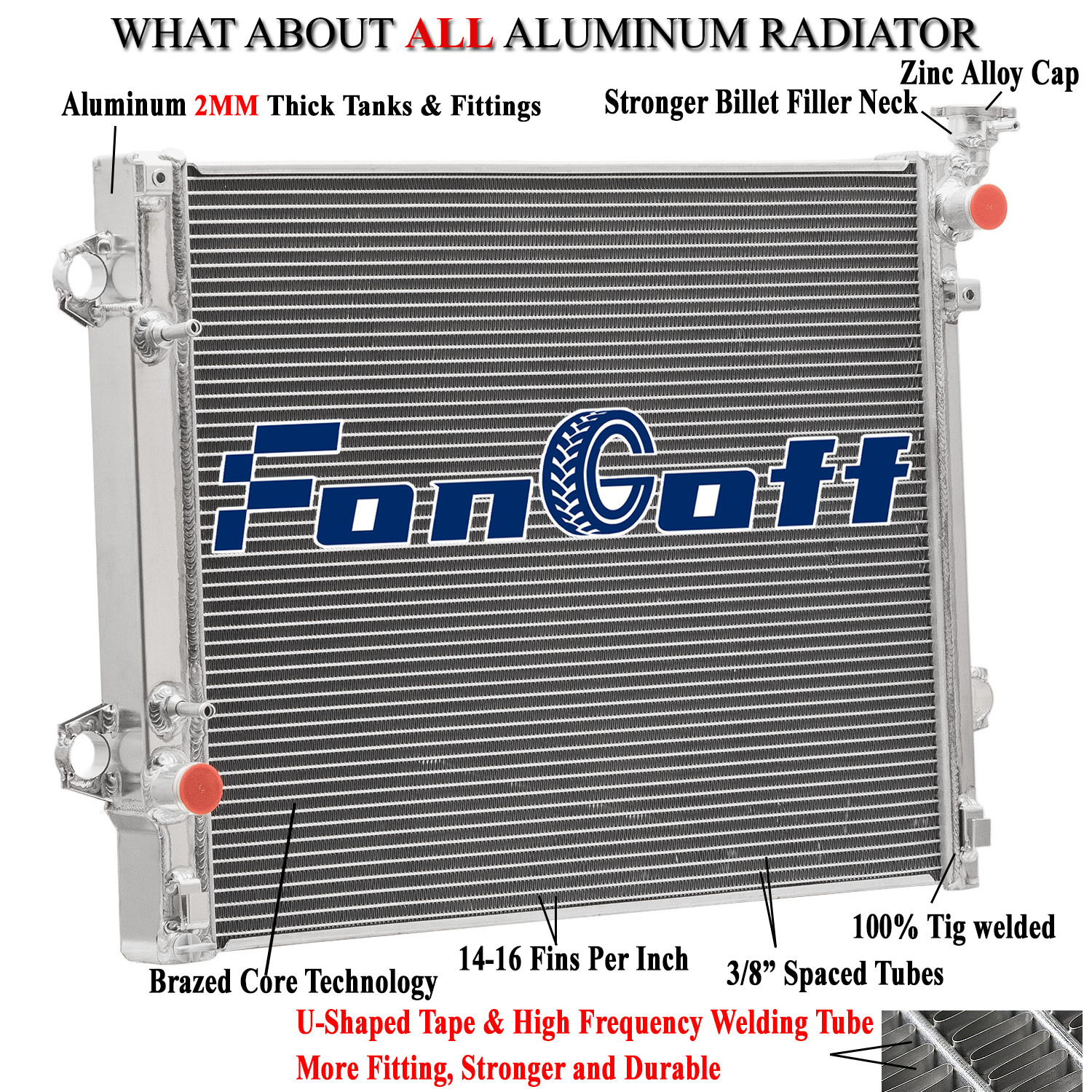 Upgrade Aluminum 3 Row Radiator For 2005-2015 Toyota Tacoma V6 2.7L L4 4.0L