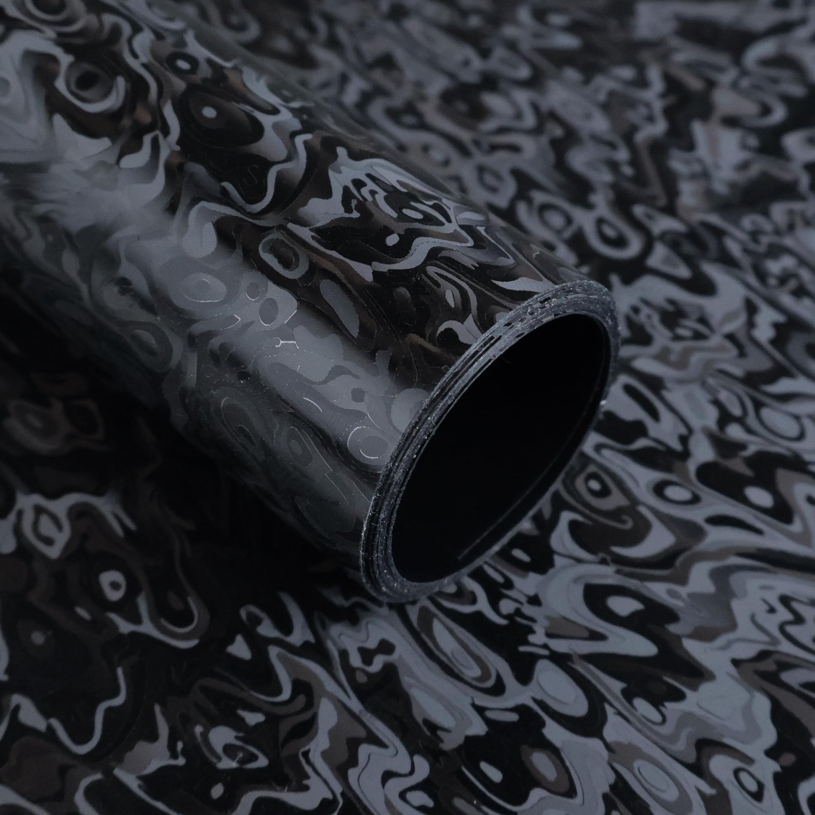 Forged Carbon Fiber Vinyl Wrap, 3D Cosmic Ghost Textured Auto Car (Black,1x5 ft)