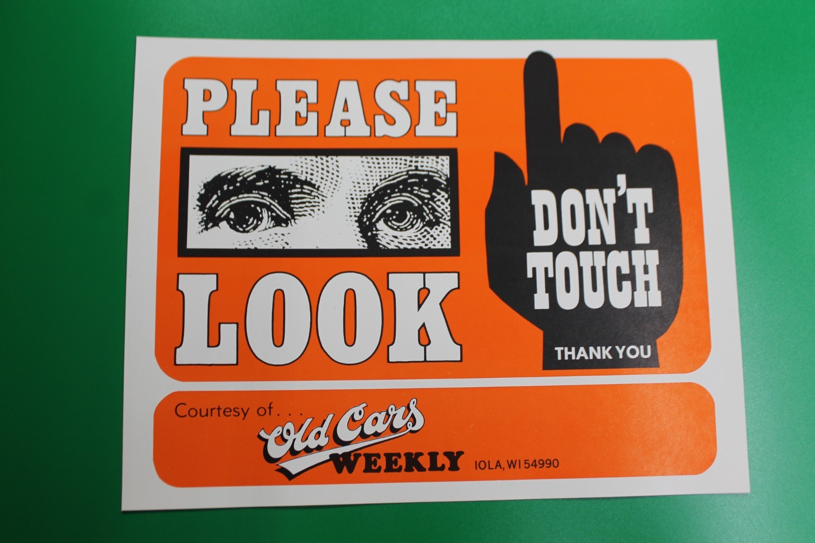 Vintage Antique car Show sign Accessory