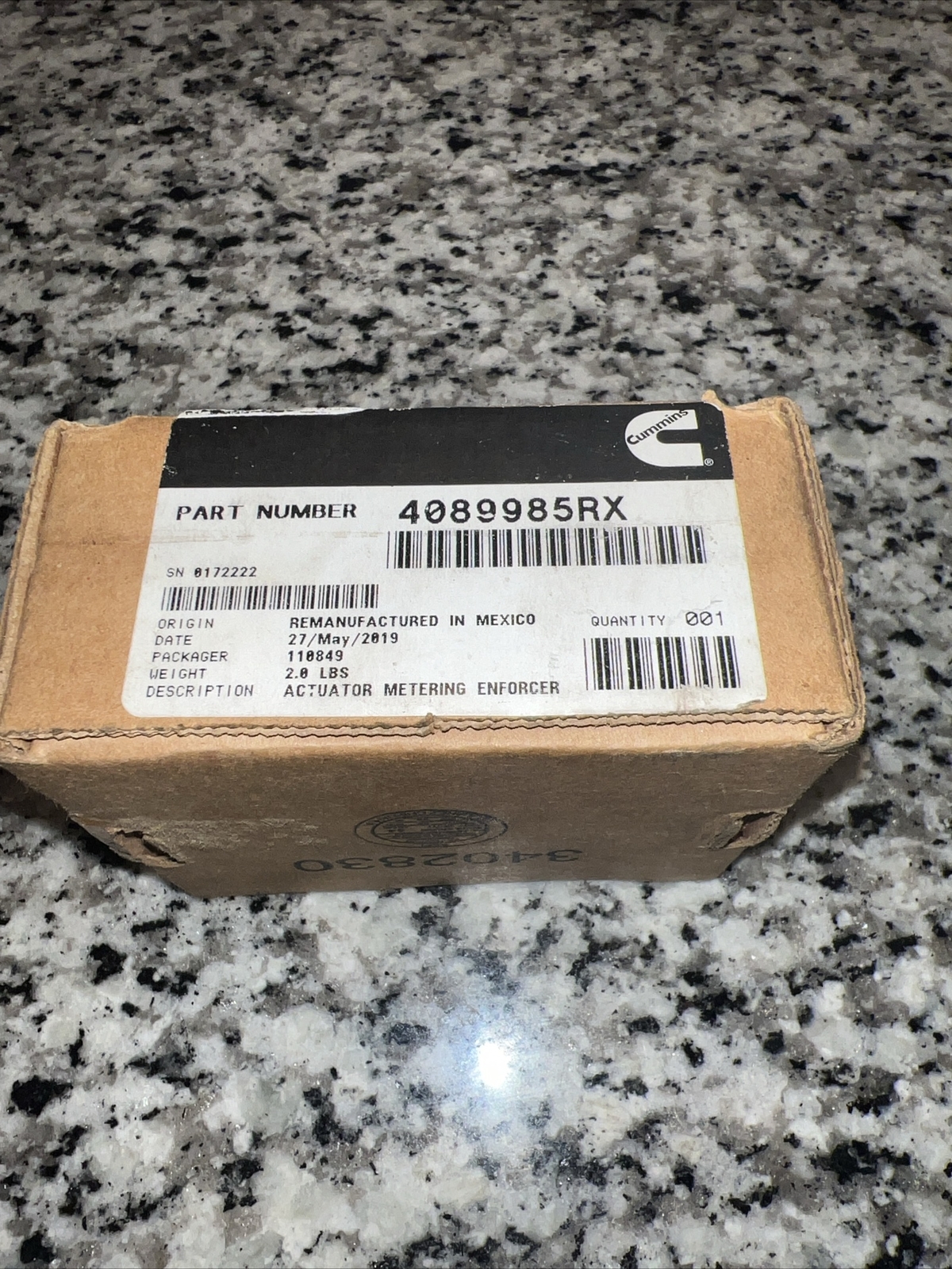 New OEM Genuine Cummins ACTUATOR METERING 4089985RX New OEM Genuine Cummins ACTUATOR METERING 4089985RX