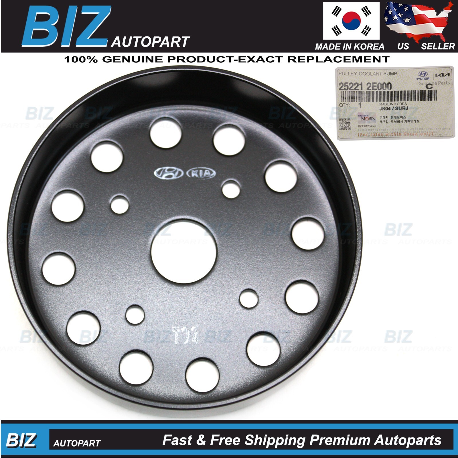 Genuine Water Pump Pulley for 2011-21 Hyundai 2012-25 Kia 1.8L 2.0L 25221-2E000 Genuine Water Pump Pulley for 2011-21 Hyundai 2012-25 Kia 1.8L 2.0L 25221-2E000