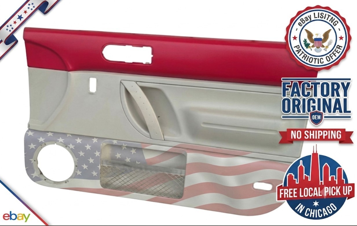 OEM 98-10 VW BEETLE OEM DOOR PANEL PASSENGER RIGHT SIDE - TAN/RED VINYL NAKED✅