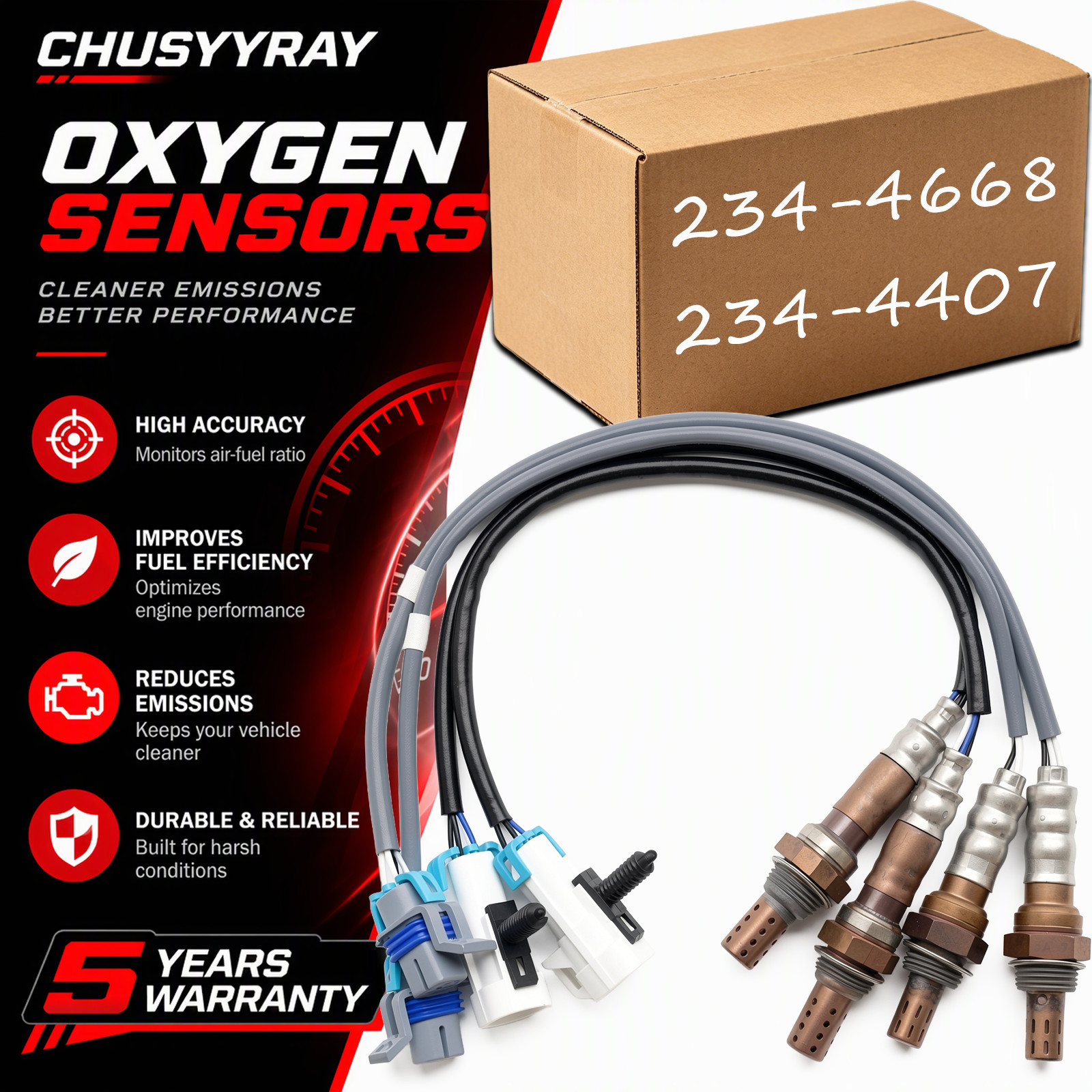 4PCS Oxygen O2 Sensors For 2014-2018 Chevrolet Silverado 1500 4.3L 5.3L 6.2L