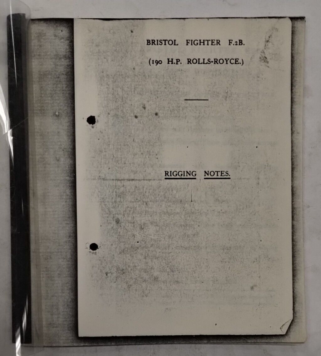 Bristol Fighter F.2B. (190 H.P. Rolls-Royce) Rigging Notes-Copy