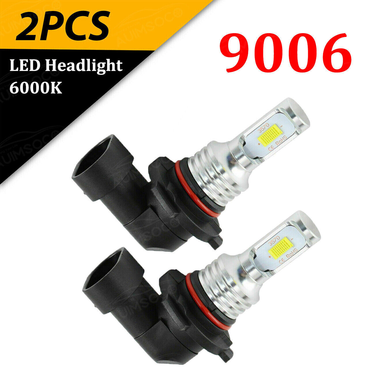 2pc 6000k 9006 LED Headlight Bulb Low Beam for Chevy Silverado 1500 2500 3500