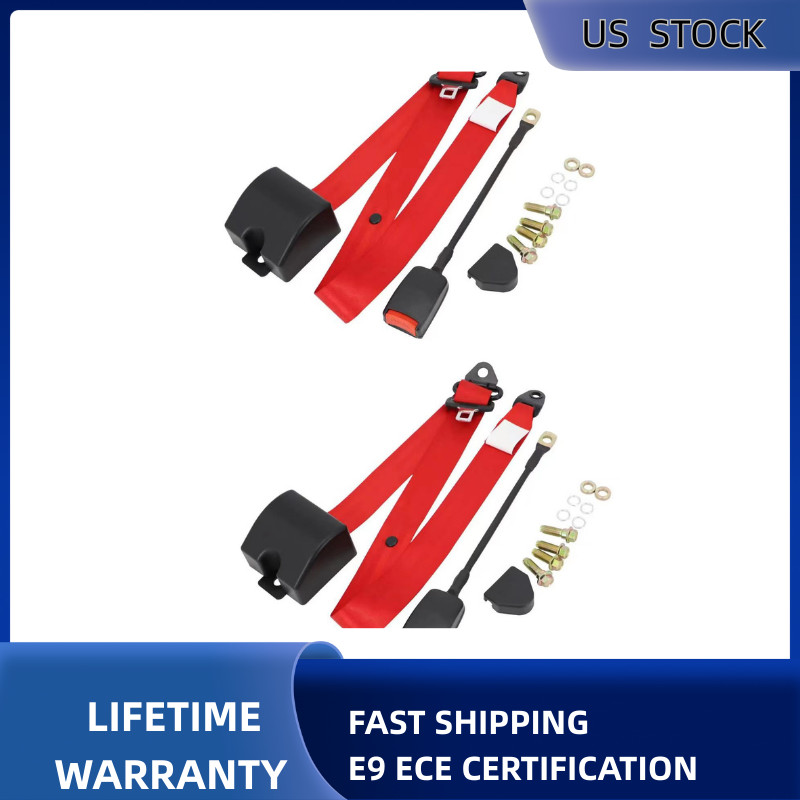 For All Mercedes-Benz Adjustable Front Seat Belt 2 Pack 3 Point Retractable