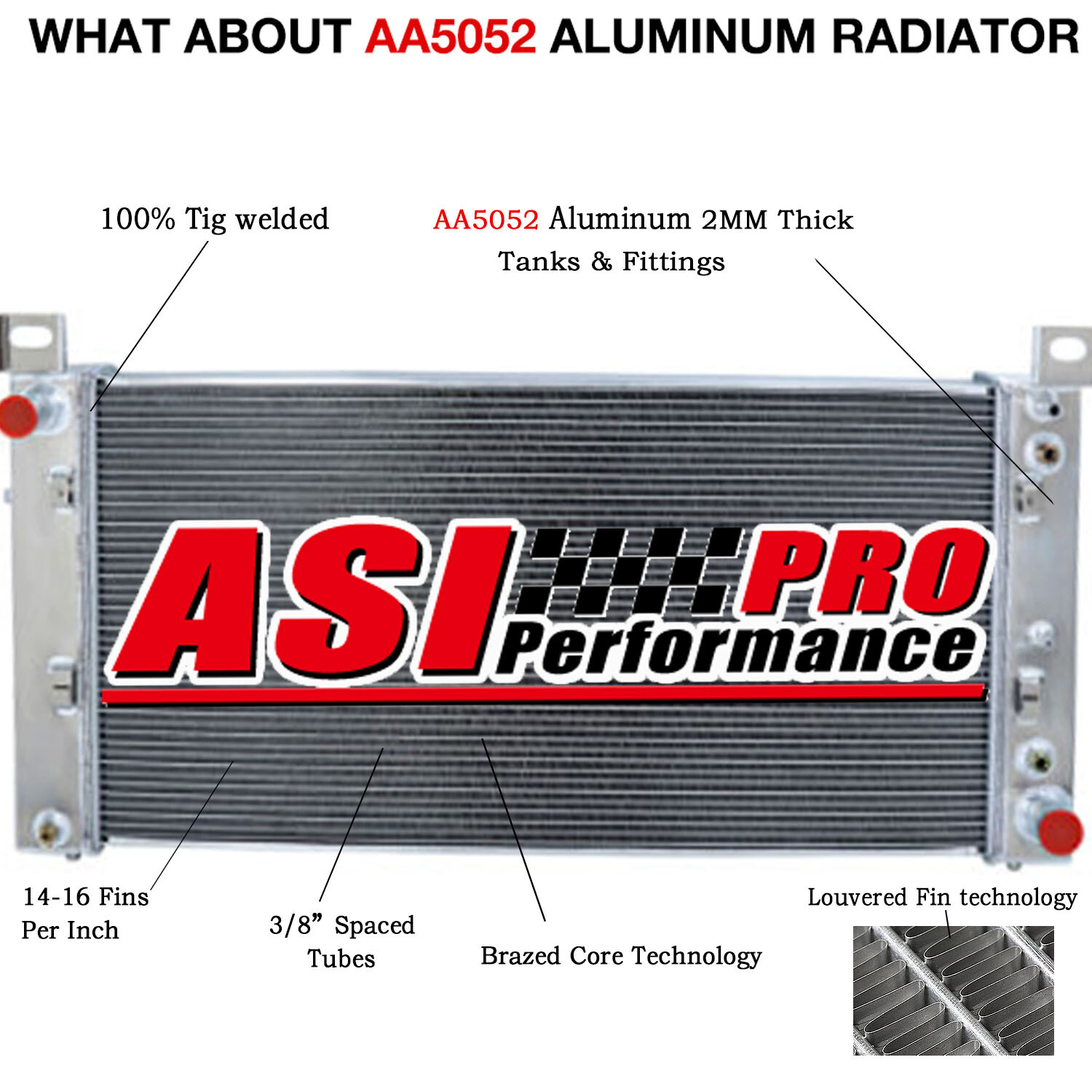 4-Row Radiator for GMC Chevy Silverado Suburban Tahoe Yukon 1500 2500 34'' #2423