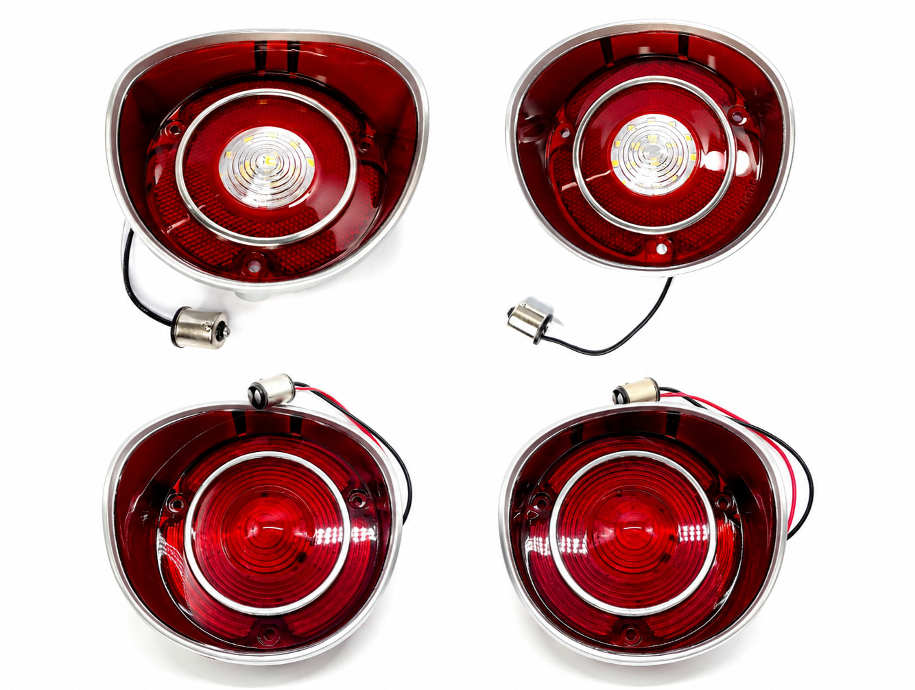 New 1971 Chevy Chevelle LED Tail Light Back up light with Trim 4PCS LH RH