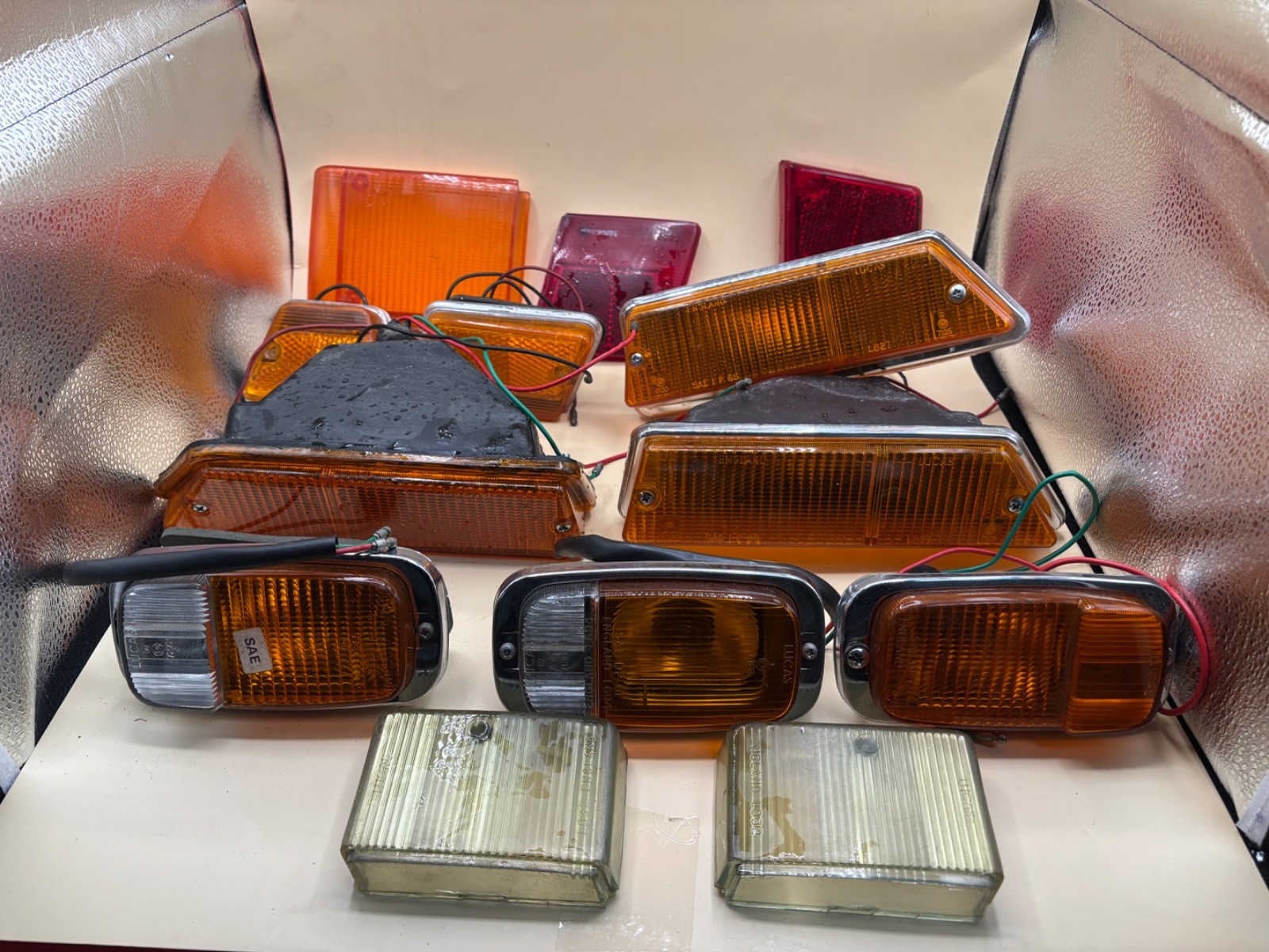 Large Lot of Triumph TR6 Light assemblies & lenses. Some New old Stock Large Lot of Triumph TR6 Light assemblies & lenses. Some New old Stock