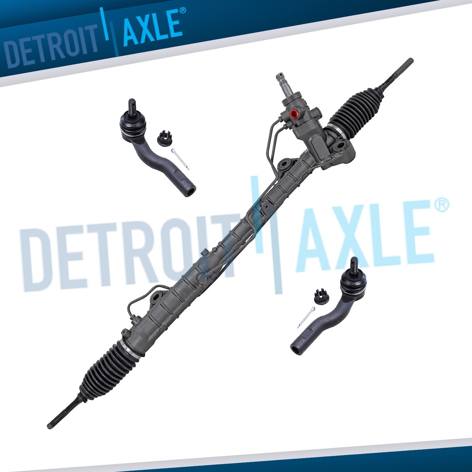 Complete Power Steering Rack and Pinion Outer Tie Rods for 2003 - 2007 Mazda 6