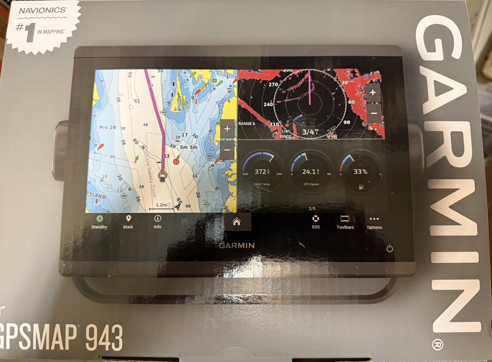 GARMIN GPSMAP 943 NON SONAR CHARTPLOTTER GN+  010-02366-60