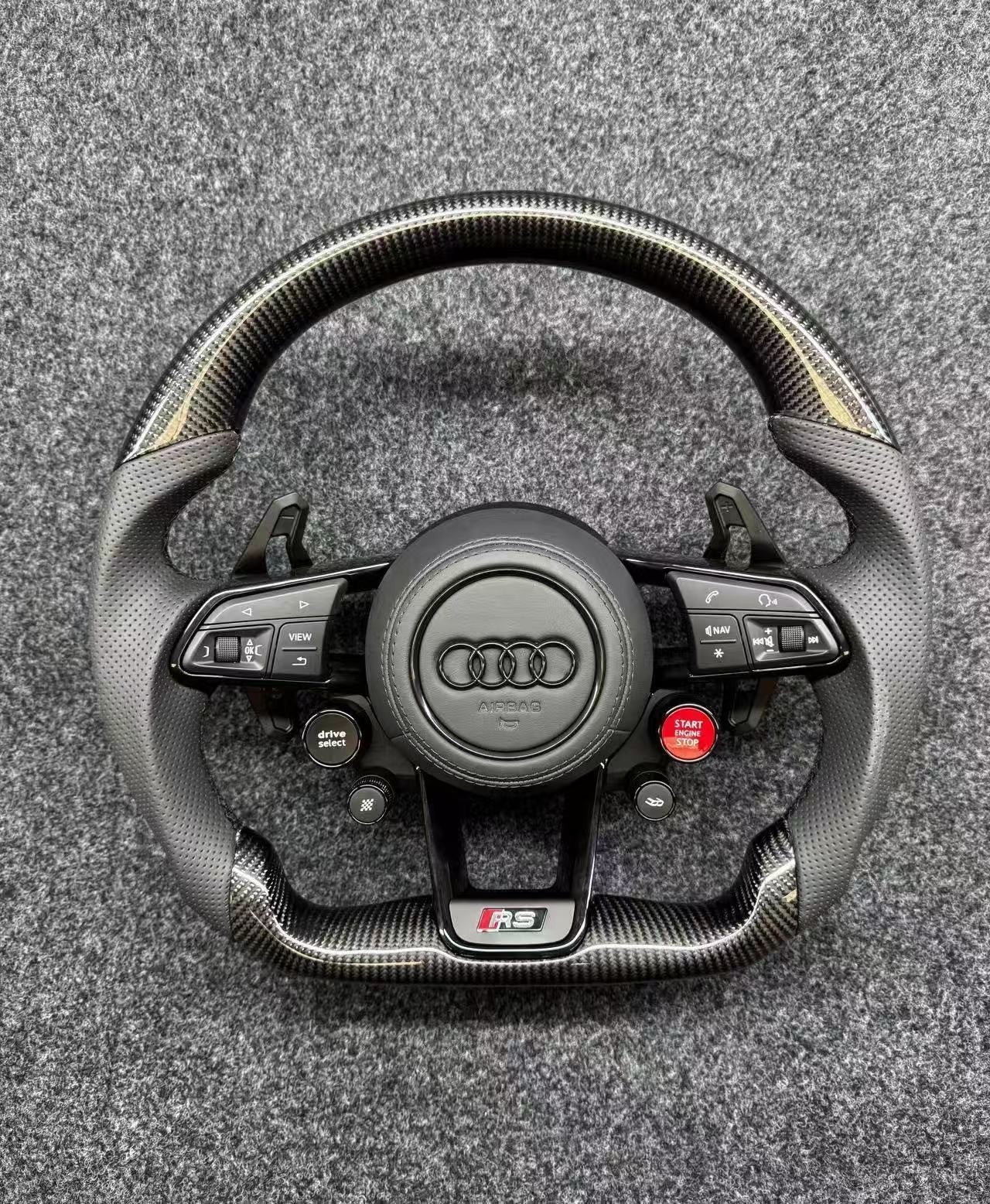Real Carbon Fiber Steering Wheel For Audi RSQ8 Q5 Q7 RSQ7 SQ8 SQ7 RS 2011+