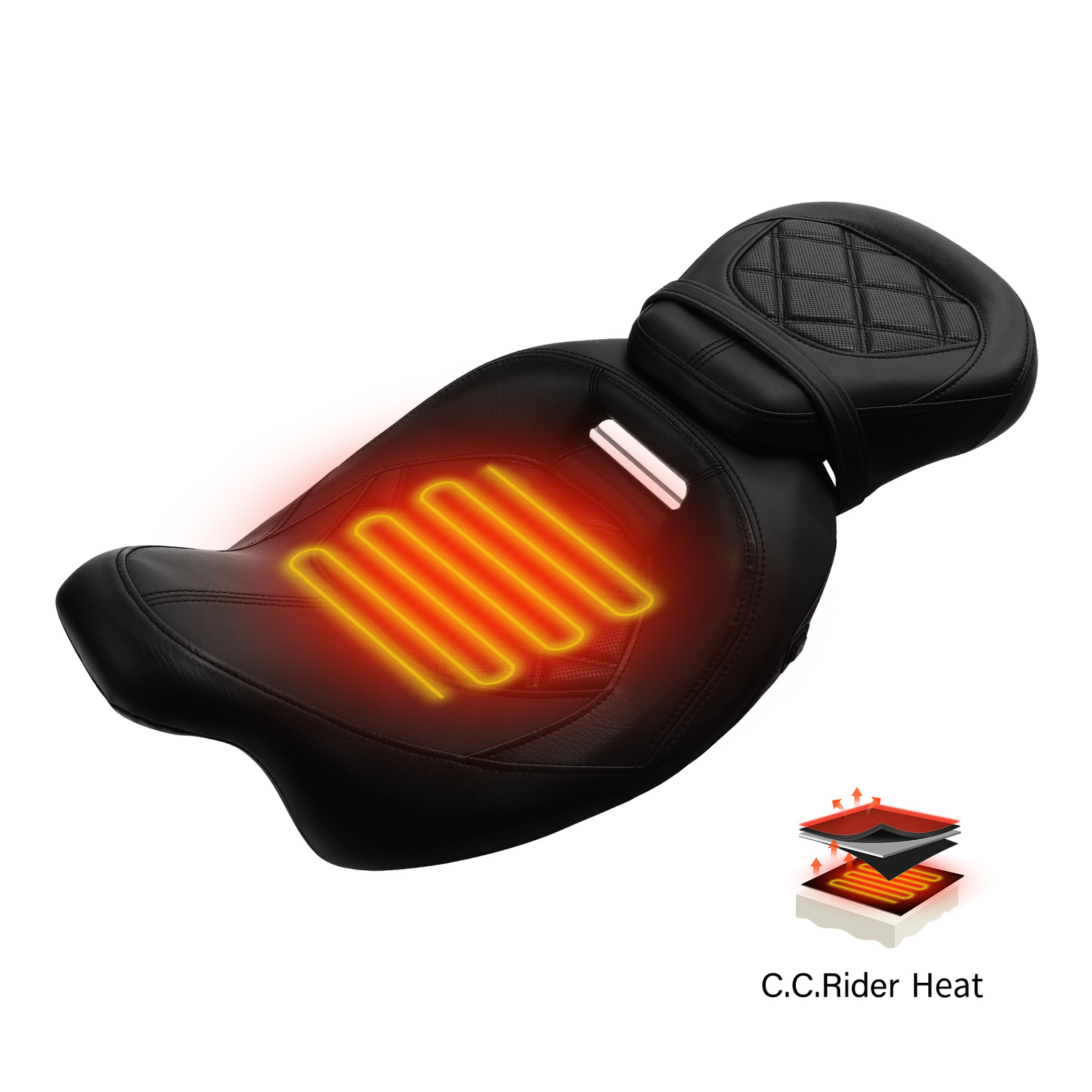 Low-Profile Driver & Passenger Heated Seat Fit For Harley Touring 2009-2023 2022