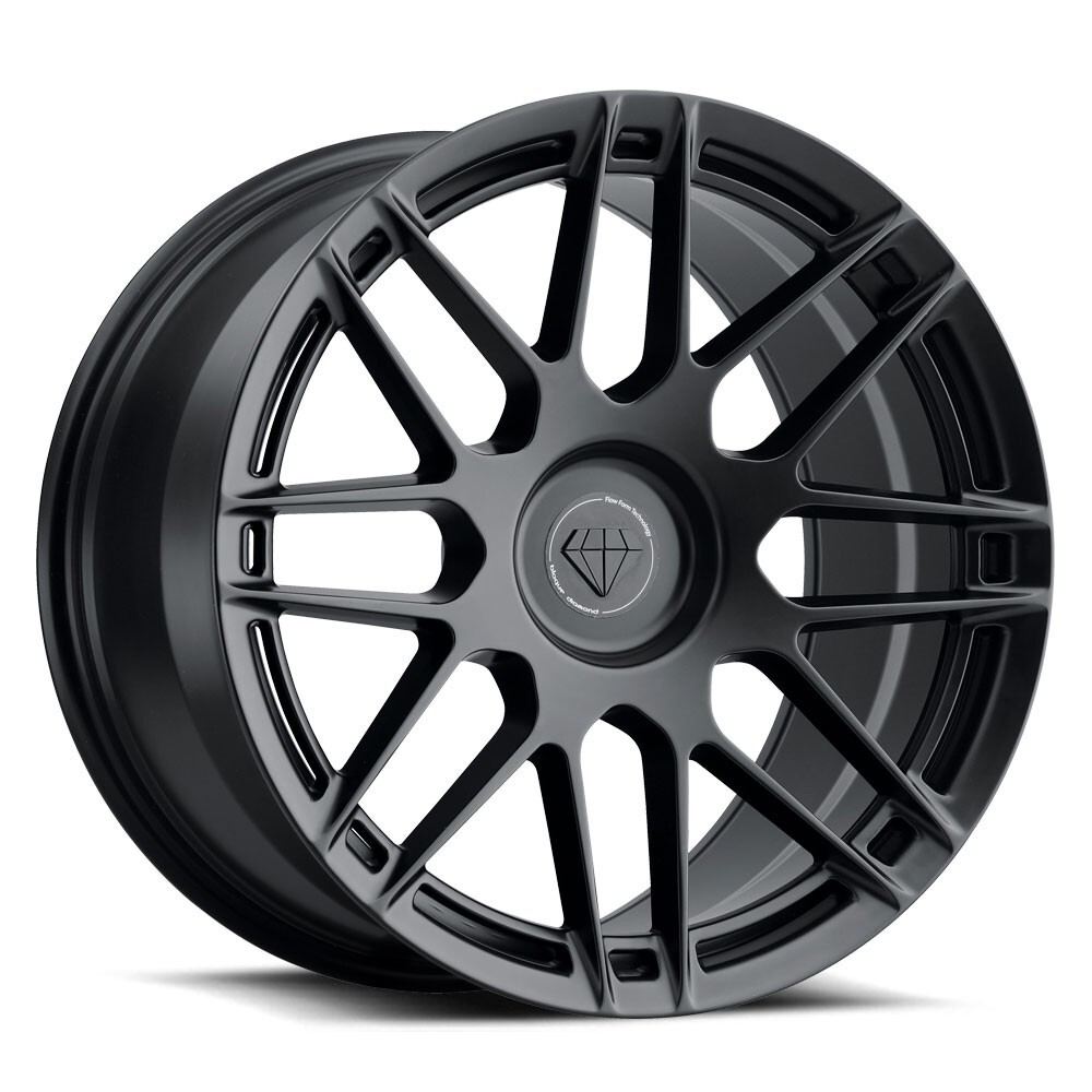 Blaque Diamond BD-F12 20x11 | 20x12 Staggered Set of 4 SatinBlack FITS DODGE CHA