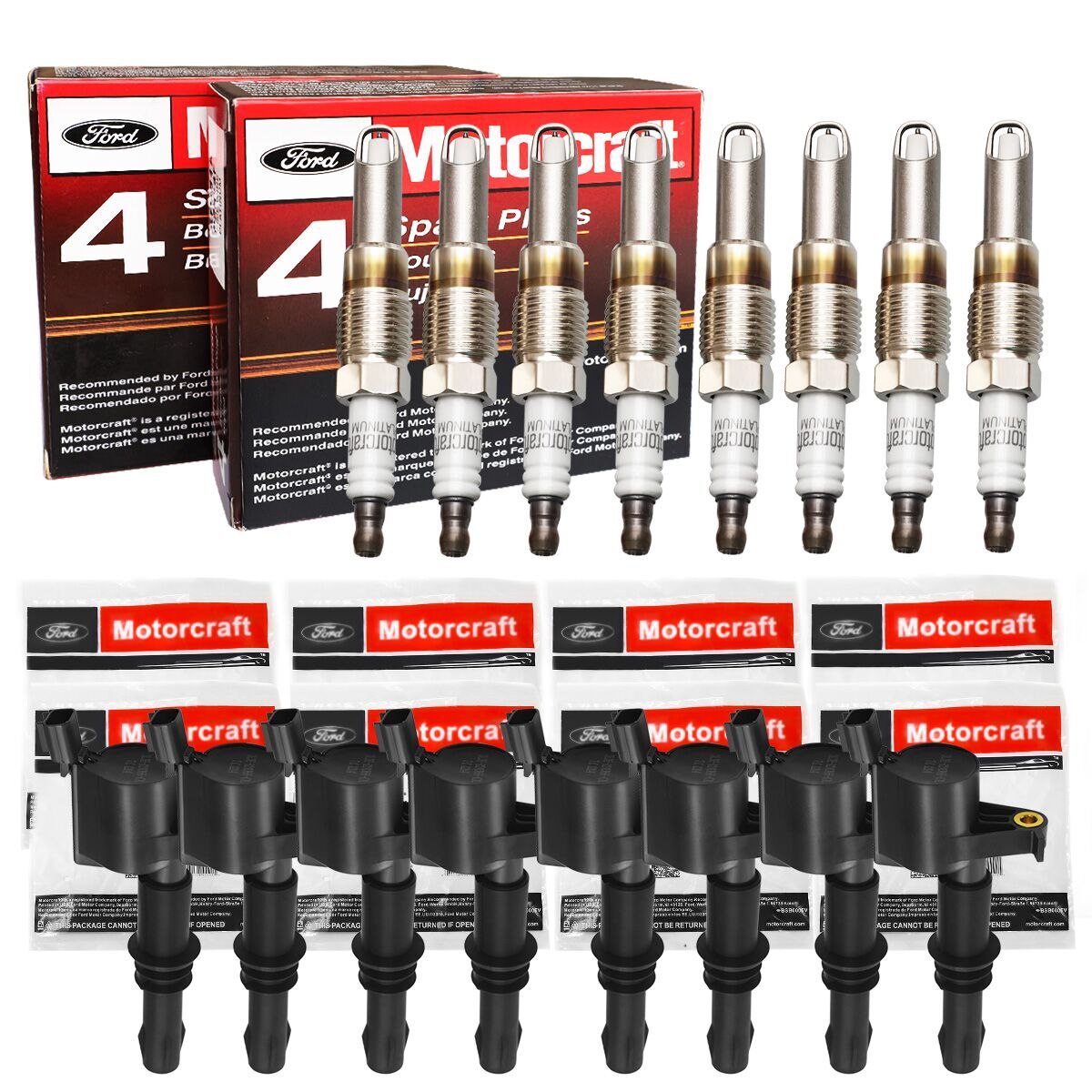 8 pack OEM Genuine DG511 Ignition Coil & Spark Plug SP546 For F150 Ford Lincoln=