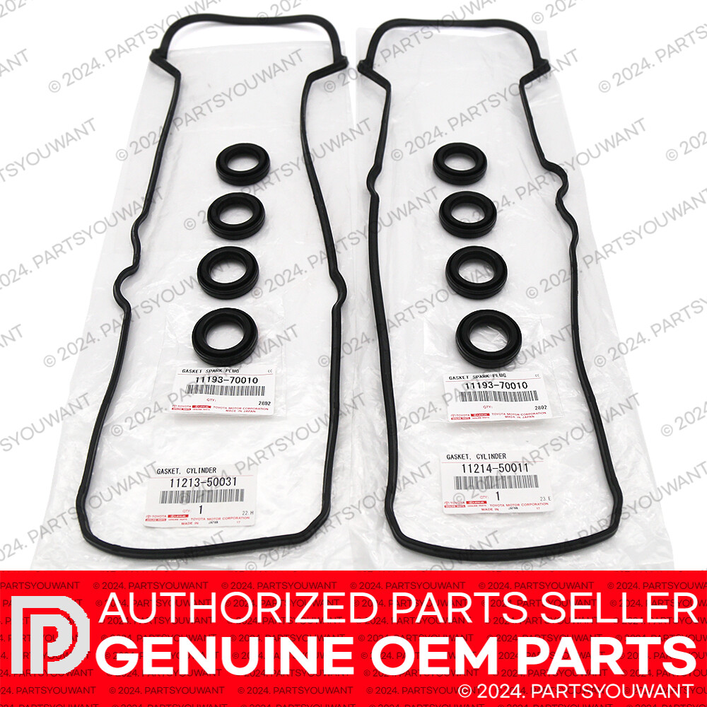 GENUINE Toyota Lexus 8Cyl Engine Valve Cover Gasket + Spark Plug Tube Seal [SET]