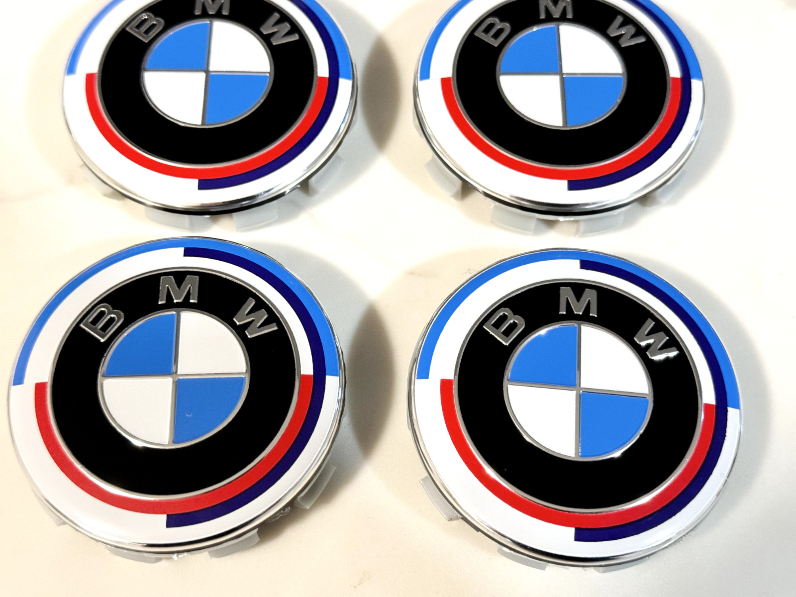 4PC 68mm  50th Anniversary Wheel Center CapsEmblem Rim Hubcaps Emblem