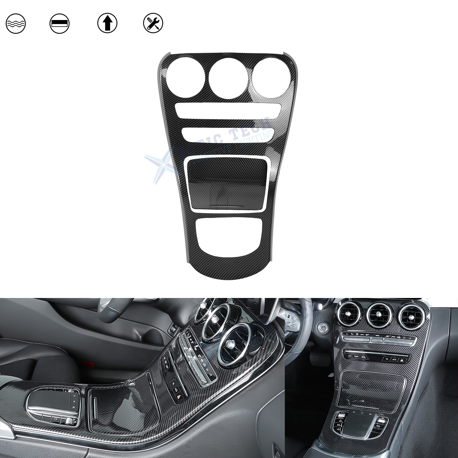 Inner Racing Central Gear Shift Media Cover For Mercedes C GLC Class W205 X253