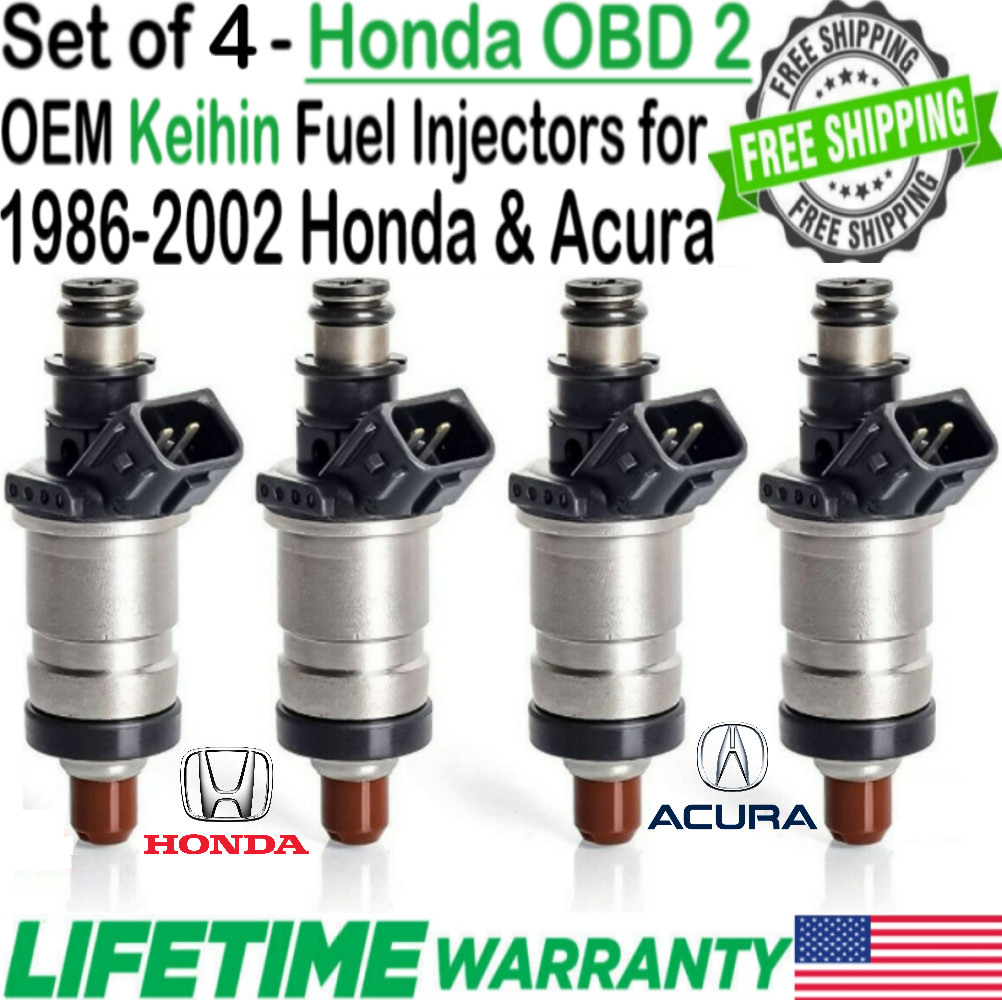 Genuine x4 Keihin Fuel Injectors for 1996-2001 Acura Integra 1.8L I4 #Honda R/C