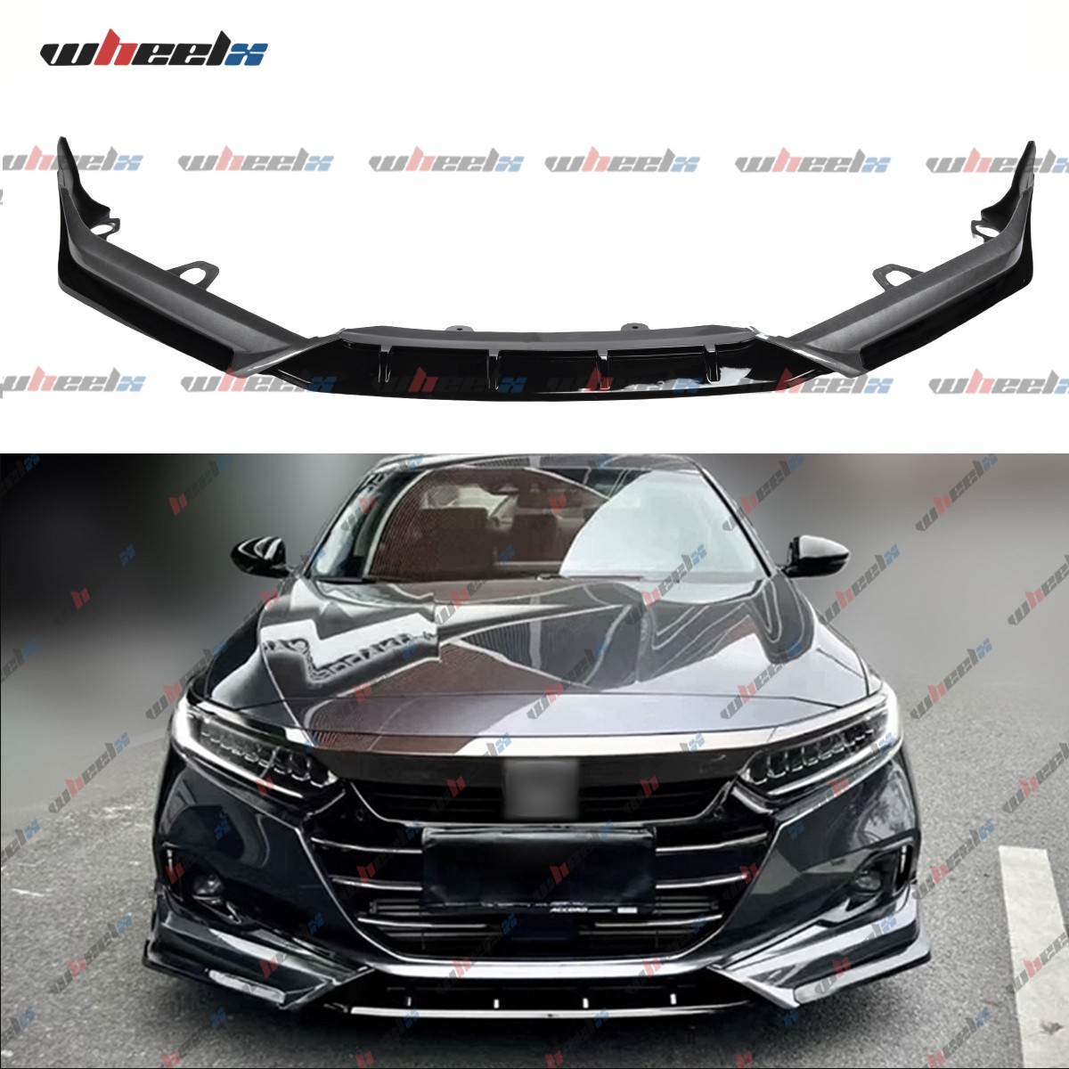 ACR Style Front Bumper Lip Splitter Fit 21-22 Honda Accord Modern Steel Metallic