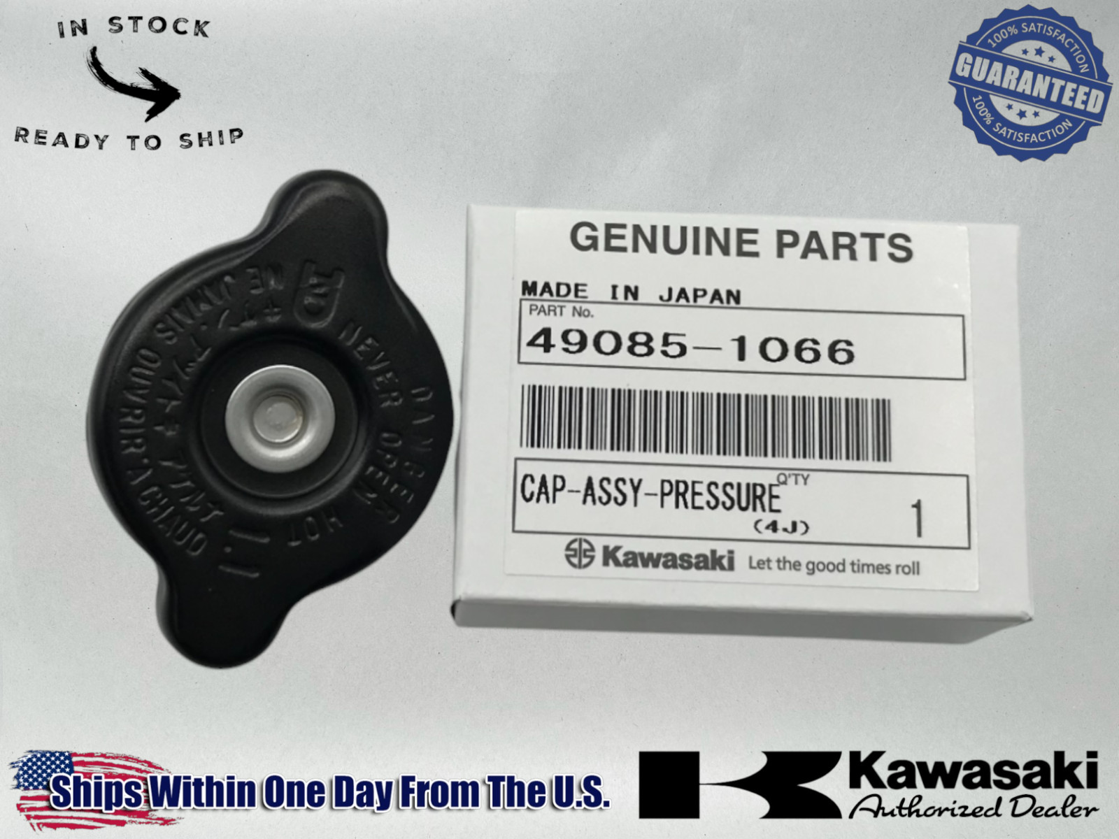 Kawasaki Genuine OEM 1983-2023 RADIATOR CAP-FITS MANY MODELS 49085-1066 Kawasaki Genuine OEM 1983-2023 RADIATOR CAP-FITS MANY MODELS 49085-1066