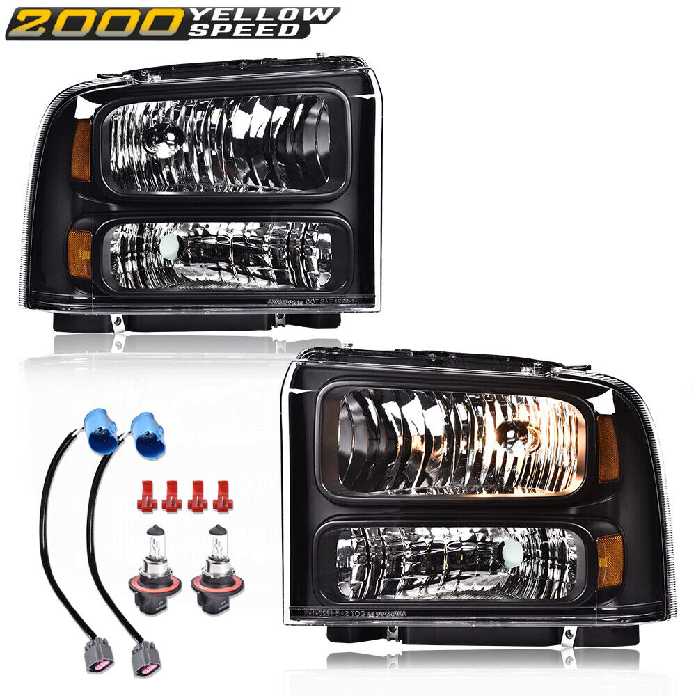 Fit For 1999-2004 Ford Super Duty F250 F350 Excursion Conversion Headlights 