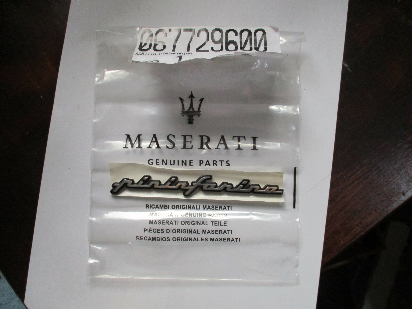 Pininfarina Emblem Symbol Lettering Badge Maserati Sticker 067729600